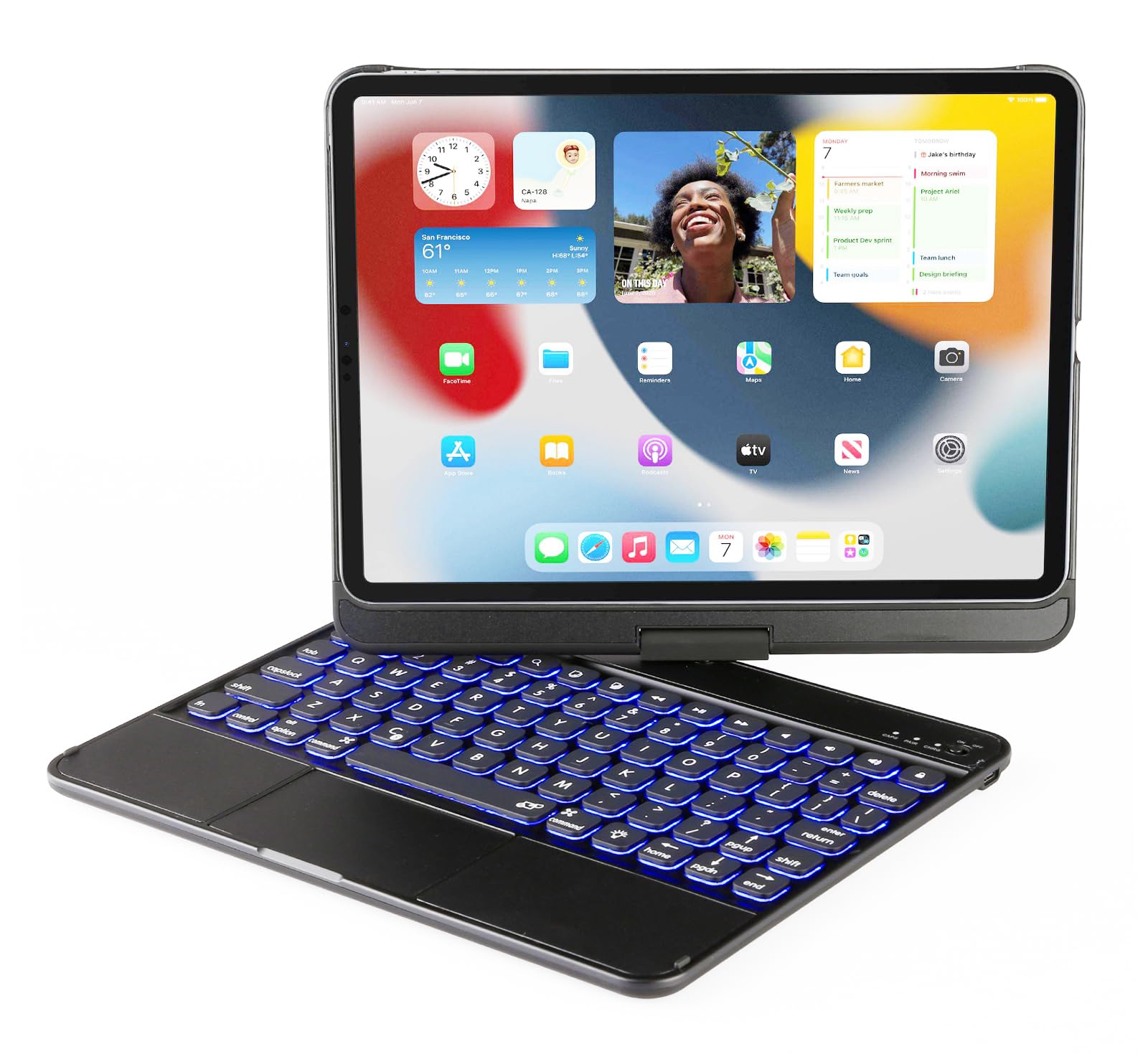 Premium Keyboard Case for iPad Air 11 inch (M3 2025/M2 2024) & iPad Pro 11-inch (4th/3rd/2nd/1st Gen) with Multi-Touch Backlit Touchpad | 360° Rotating Stand | Slim & Lightweight Design | Perfect for Work, Study & Travel
