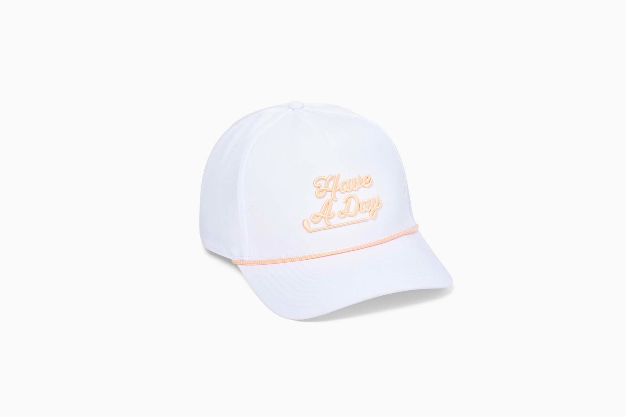 Have A Day White & Orange Rope Hat - Stylish Summer Beach Accessory for Men and Women - Perfect for Outdoor Activities, Vacations and Casual Wear