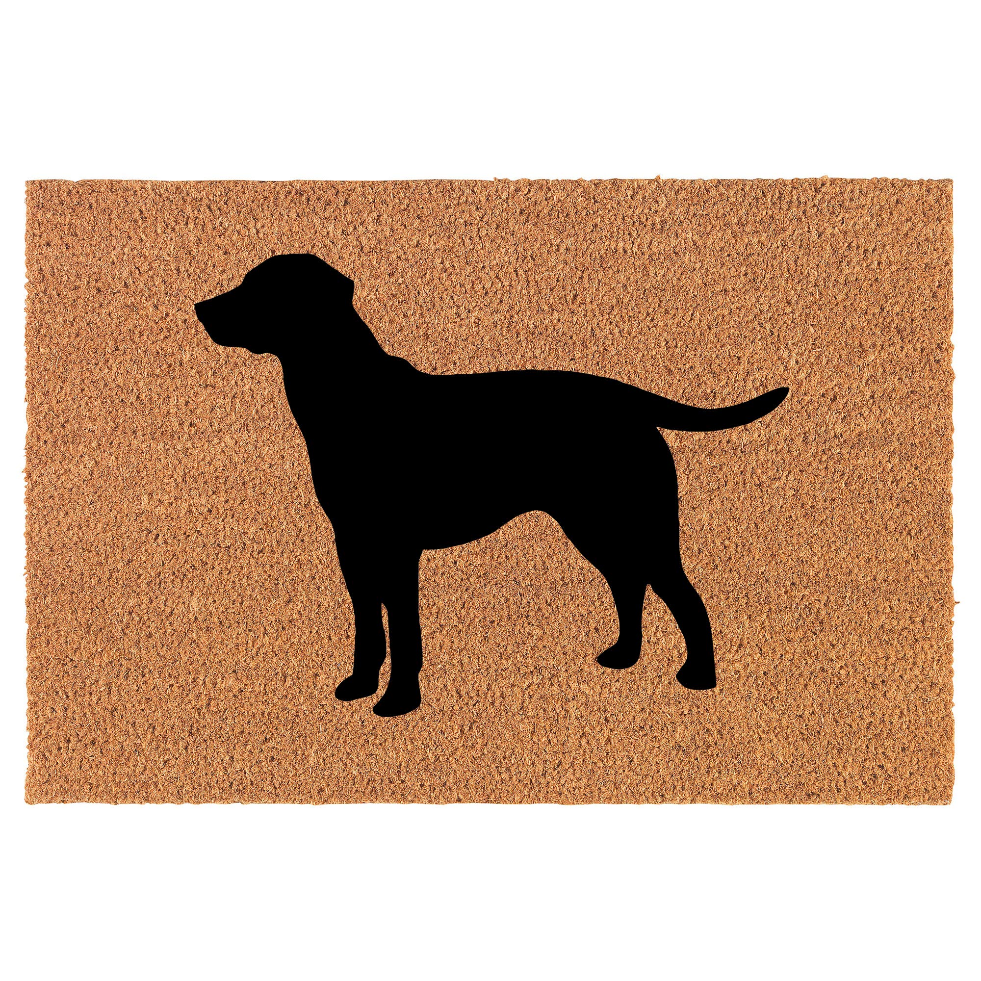 Premium Coir Doormat for Front Door - Non-Slip Natural Coconut Fiber Welcome Mat - Perfect Housewarming Gift & New Home Closing Present - Labrador Retriever Dog Design (24
