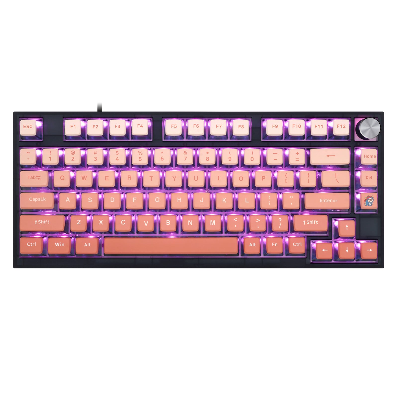 YUNZII Blush Keycap Set - 129 Keys PBT Dye-Sub Keycaps for Mechanical Keyboards, Cherry MX Switches, Perfect for Gaming, Typing & Office Work (Pink Aesthetic Theme)