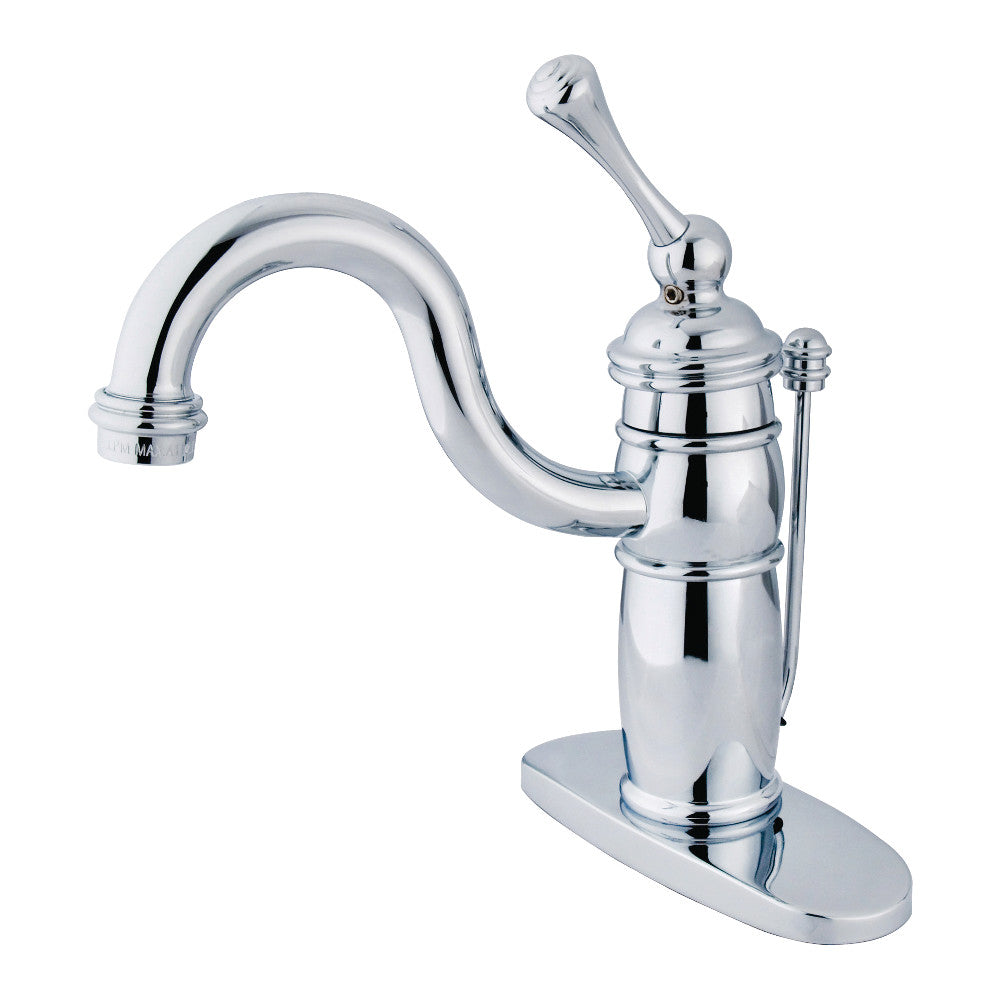 Kingston Brass KB1402BL Victorian Single Handle Bathroom Faucet with Pop-Up Drain - Elegant Vintage Design for Bathroom Sink, Perfect for Traditional Home Decor & Modern Vanities