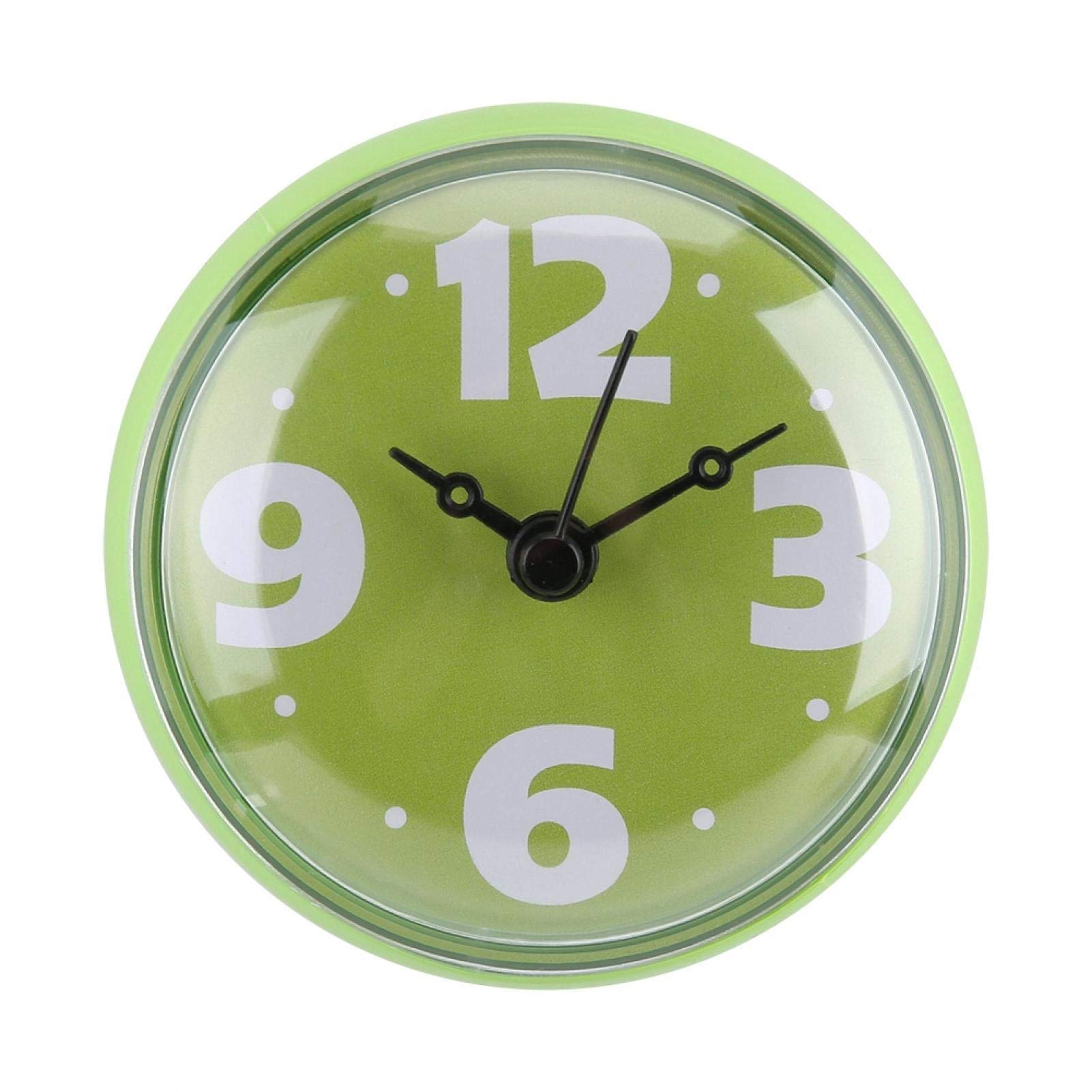 Waterproof Bathroom Clock with Suction Cup - Mini Round Shower Wall Clock for Kitchen, Bathroom & Outdoor (7 x 4 cm, Green) - Perfect for Shower, Pool, Spa and Humid Areas