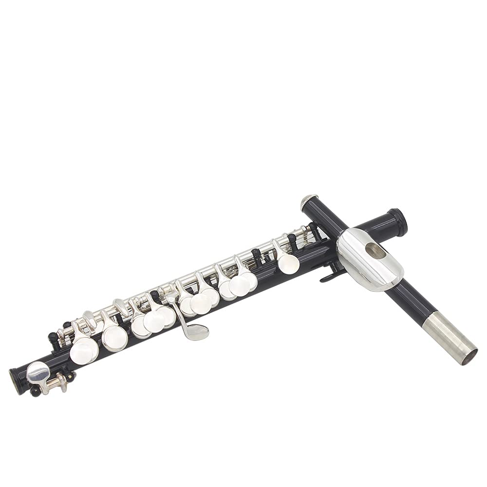 16 Hole Piccolo Flute - Professional B Flat Key Wind Instrument with Opening Hole Design for Band Performance, Music Teaching & Practice (Black) | Perfect for Beginners, Students & Musicians in School Bands & Orchestras