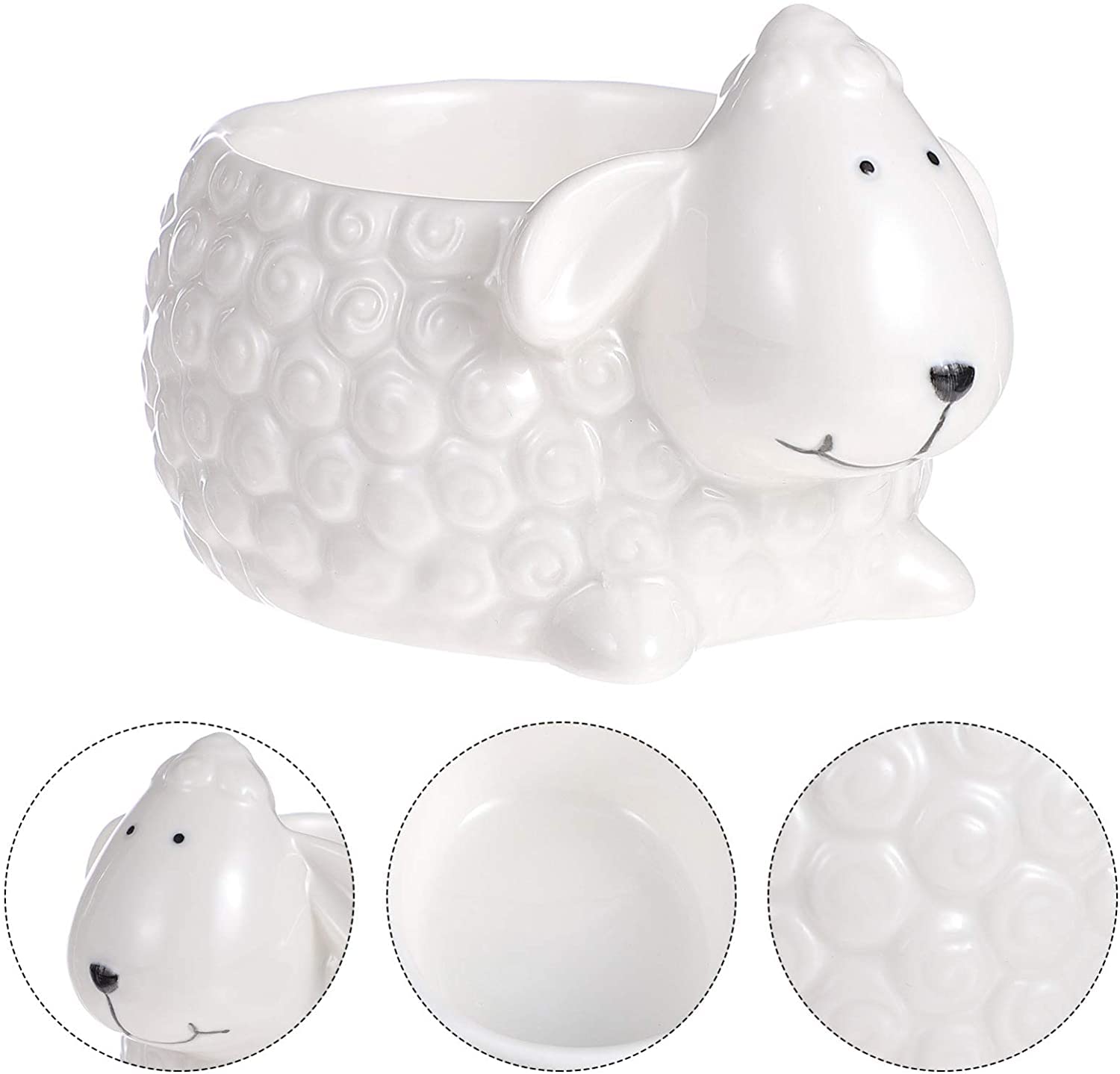 Ceramic Animal Shape Salad Bowl - Porcelain Cereal Bowl for Soup, Pasta, Yogurt, Ketchup & Dipping | Perfect for Family Dining, Picnics & Party Serving (Color: C)