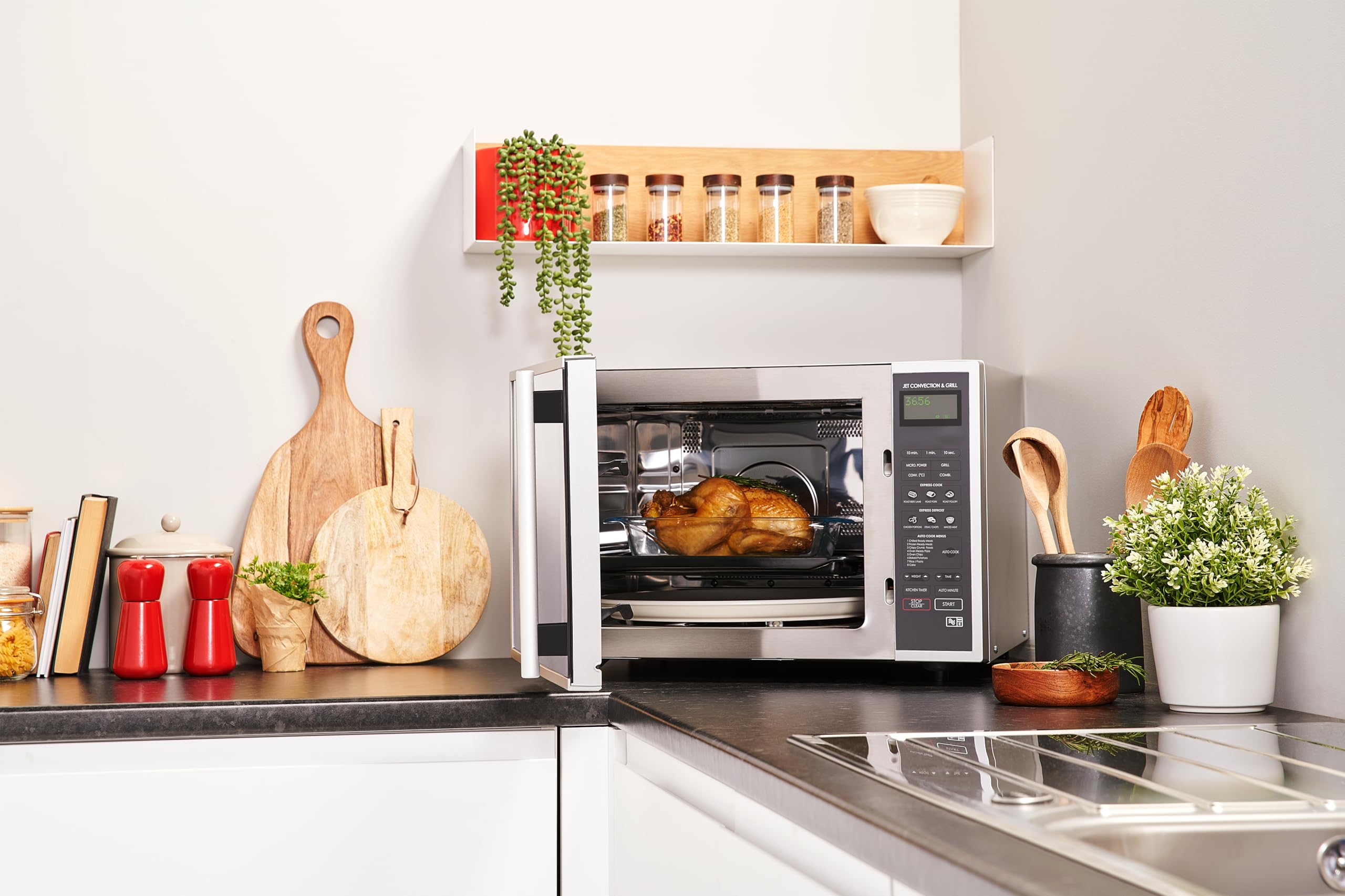 Sharp R959SLMAA 40L 900W Stainless Steel Combination Microwave Oven - Perfect for Small Kitchens, Dorms & Office Break Rooms