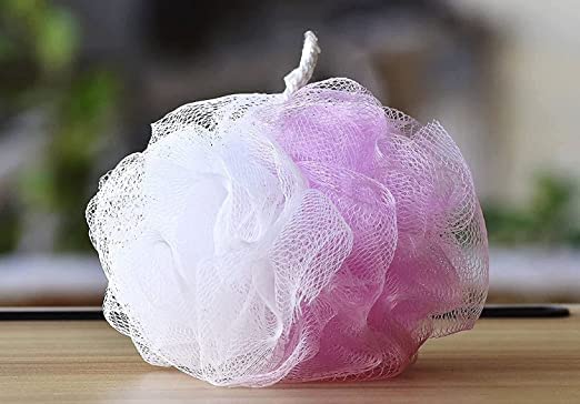Natural Loofah Bath Sponge for Exfoliating & Cleansing - Gentle Body Scrub for Men, Women & Baby - Soft Bathing Pouf for Smooth Skin - Perfect for Shower, Spa & Daily Skincare Routine (Pack of 1)