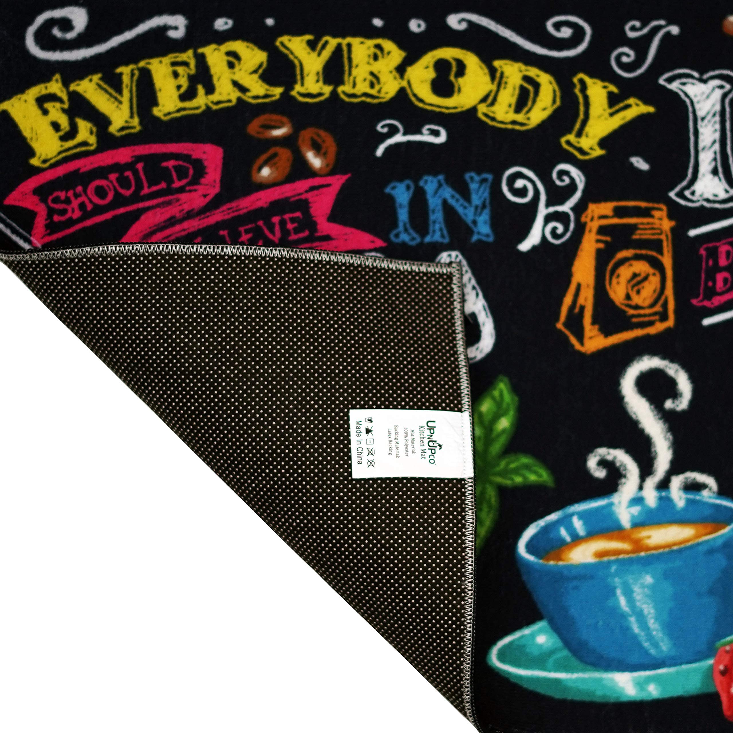 UpNUpCo Non-Slip Farmhouse Kitchen Rugs Set - 2 Piece Colorful Artistic Floor Mats (30