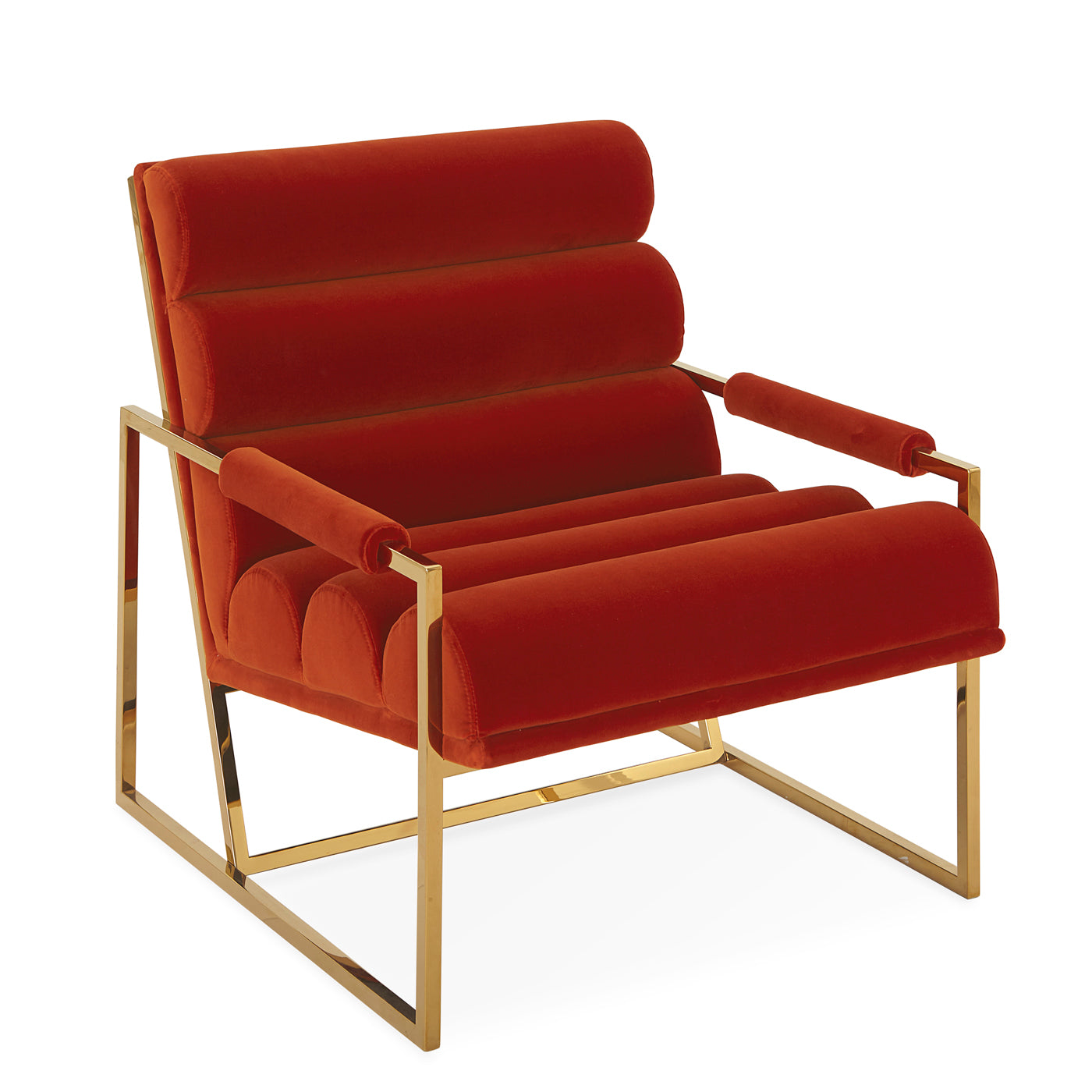 Channeled Goldfinger Lounge Chair - Modern Accent Chair for Living Room, Bedroom & Office - Comfortable Mid-Century Style Seating for Relaxing & Decor