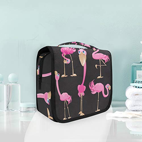 Waterproof Hanging Travel Toiletry Bag - Flamingo Pink Cosmetic Organizer for Men & Women | Portable Makeup Case for Bathroom, Gym, Camping & Air Travel by domook