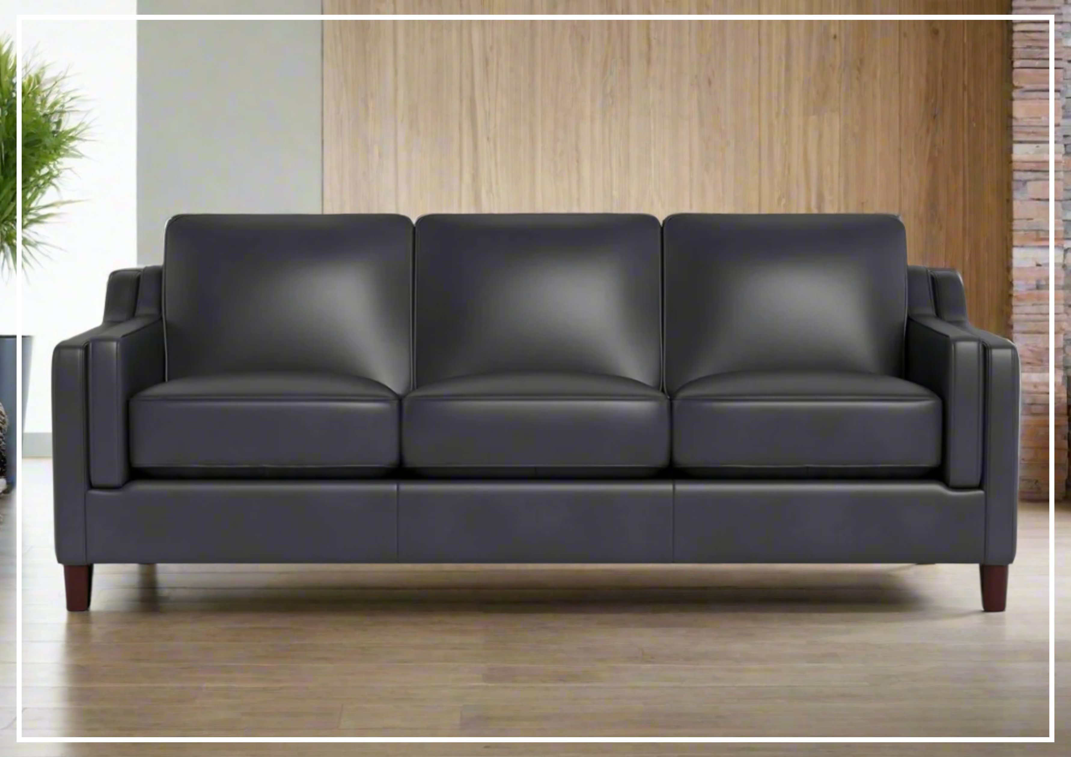 Hydeline Bella 3-Seater Leather Sofa with Track Arms - Modern Living Room Furniture for Home & Office Comfort | Perfect for Lounging, Entertaining & Small Spaces
