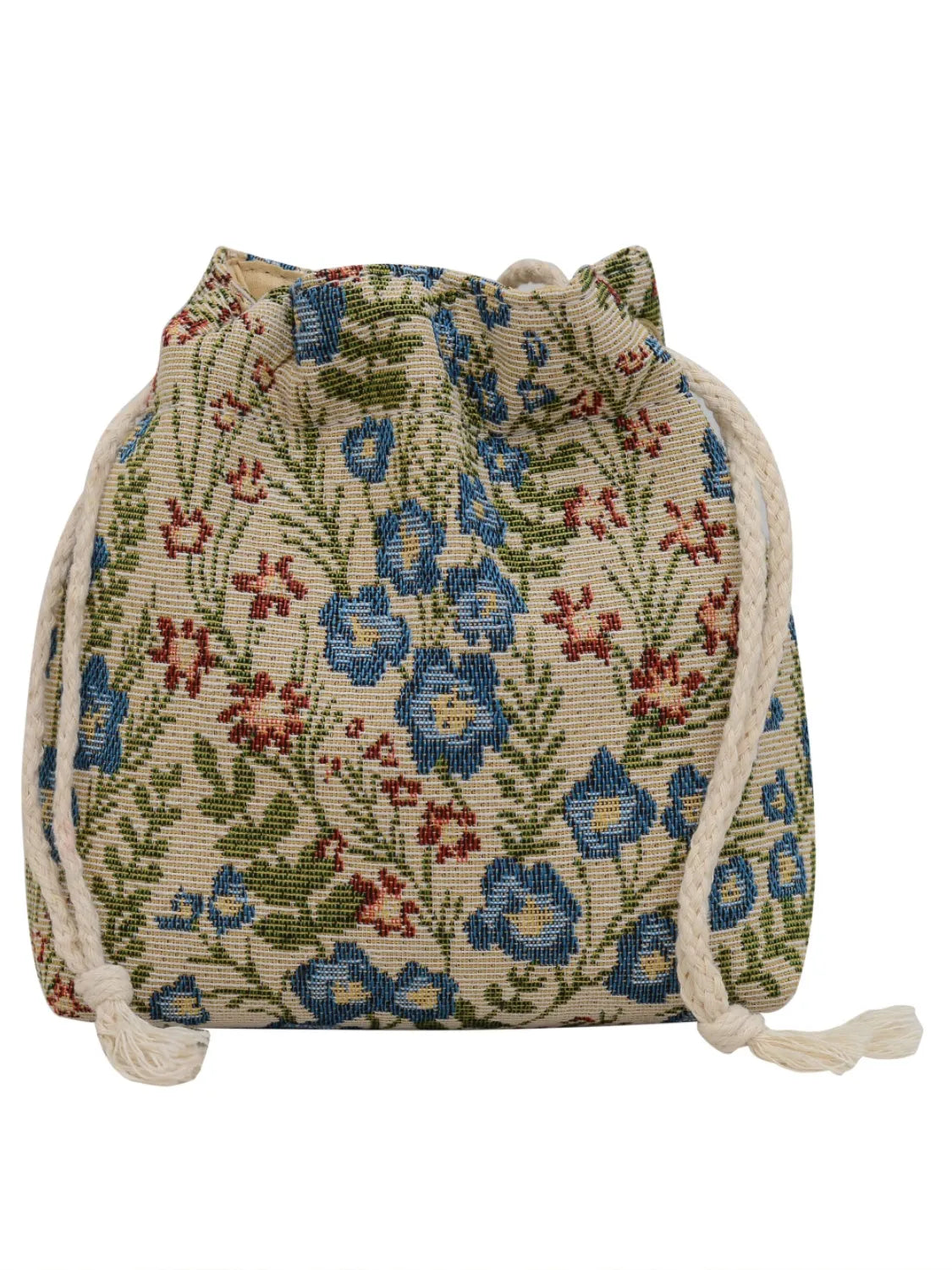 Floral Drawstring Bucket Bag - Stylish Rope Handbag for Women, Perfect for Beach, Picnic, and Everyday Use