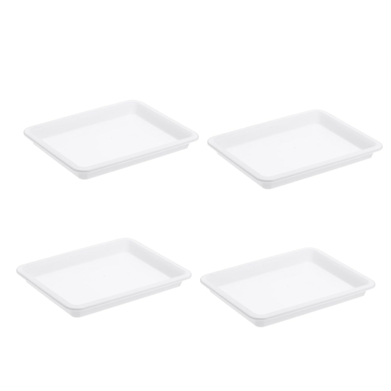EXCEART 4-Piece Plastic Craft Organizer Trays - Multi-Purpose Bead Sorting, Art Supplies Storage, Cafeteria Serving & Vanity Dresser Tray Set - Perfect for DIY Crafts, School Projects, Home Organization & Party Appetizer Serving