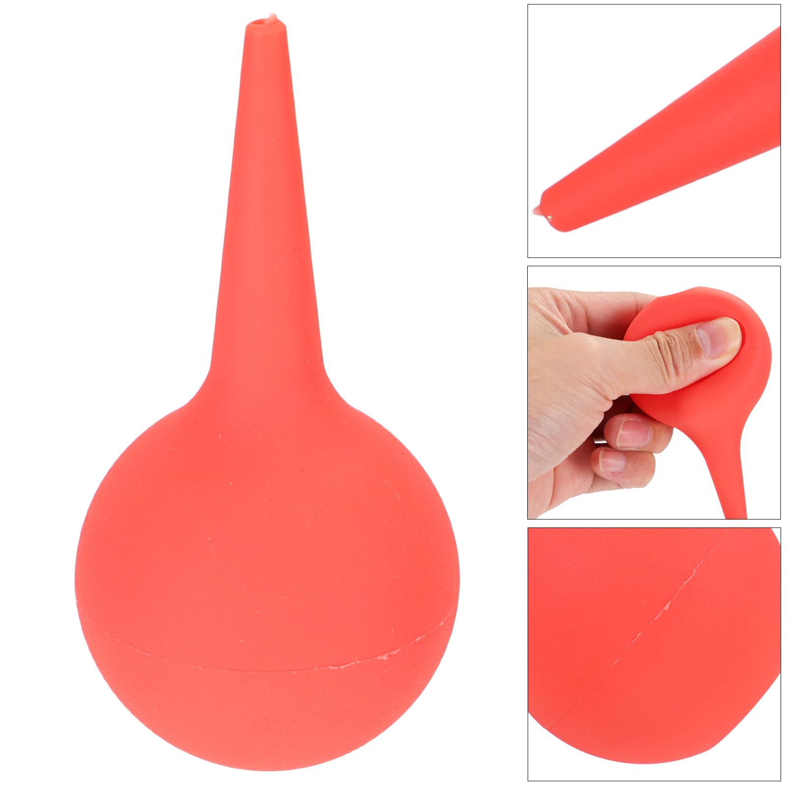 EXCEART Ear Wax Removal Cleaner - 60ml Rubber Air Blower Pump for Ear Cleaning, Camera Lens, Watch, Keyboard & Hearing Aid Maintenance (Red) - Perfect for Home, Office & Photography Use