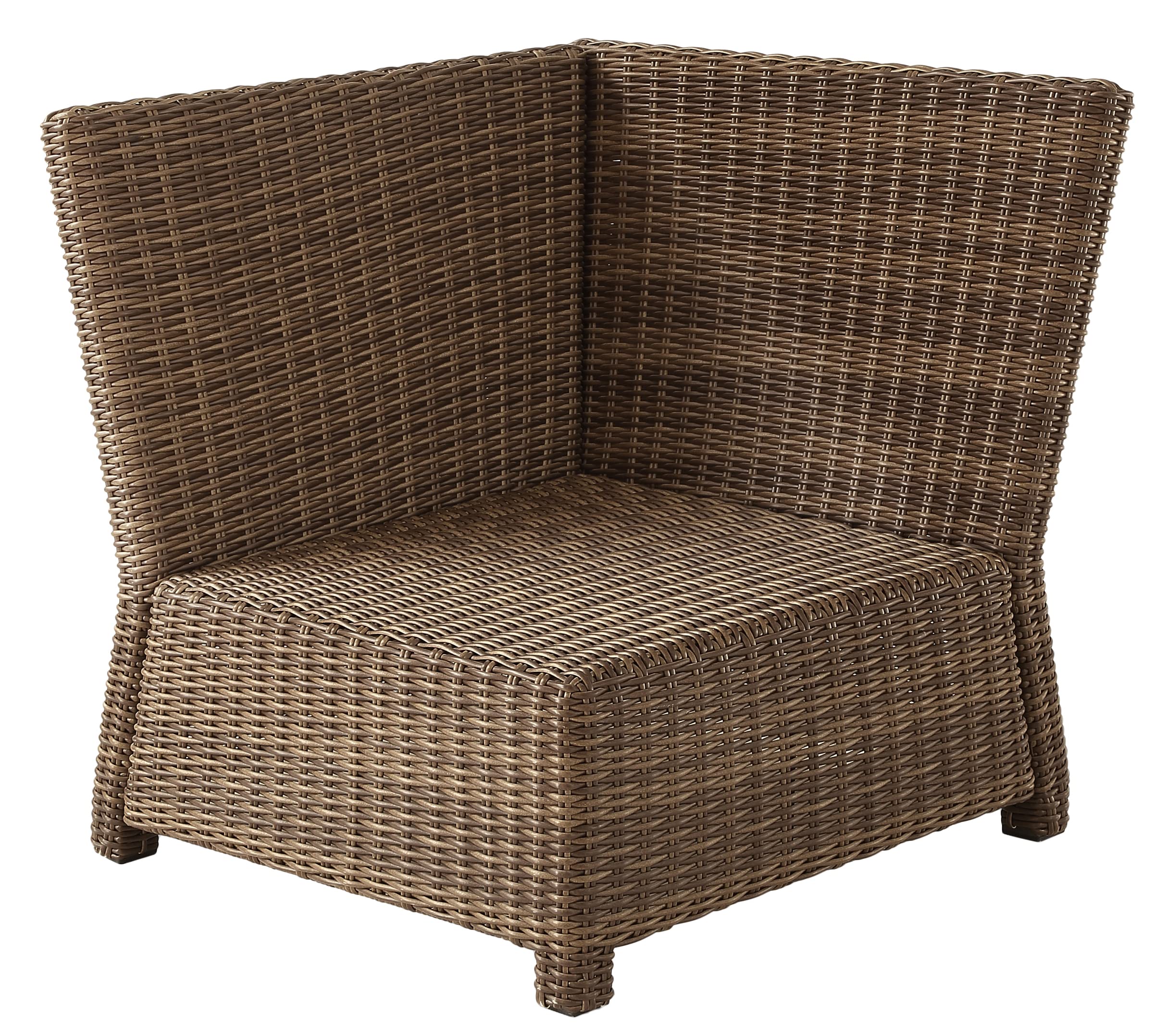 Crosley Bradenton Corner Outdoor Sectional Chair - Wicker Patio Furniture with Gray Cushions for Porch, Deck, Backyard | Perfect for Poolside Lounging & Garden Relaxation
