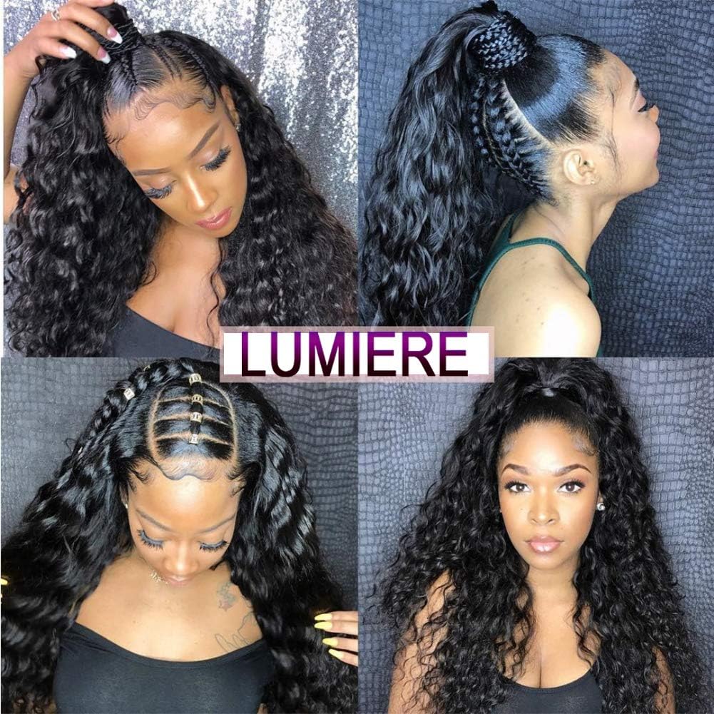 LUMIERE 24 Inch Deep Wave Lace Front Wigs for Black Women - 13x4 HD Lace Frontal Unprocessed Virgin Human Hair Wig with Baby Hair - Perfect for Daily Wear, Cosplay & Special Occasions