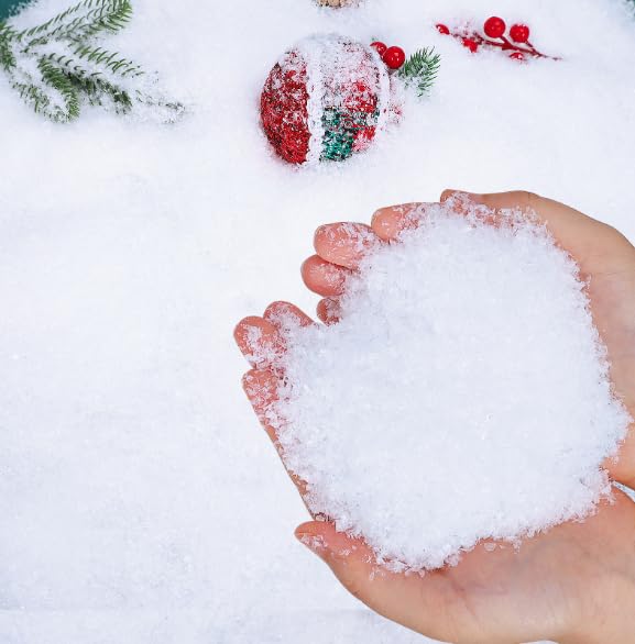 RGQSUN 5.3oz Artificial Fake Snow Powder - White Christmas Decoration for Crafts, DIY Projects & Party Supplies - Perfect for Holiday Decor, Snow Scenes & Winter Wonderland Displays