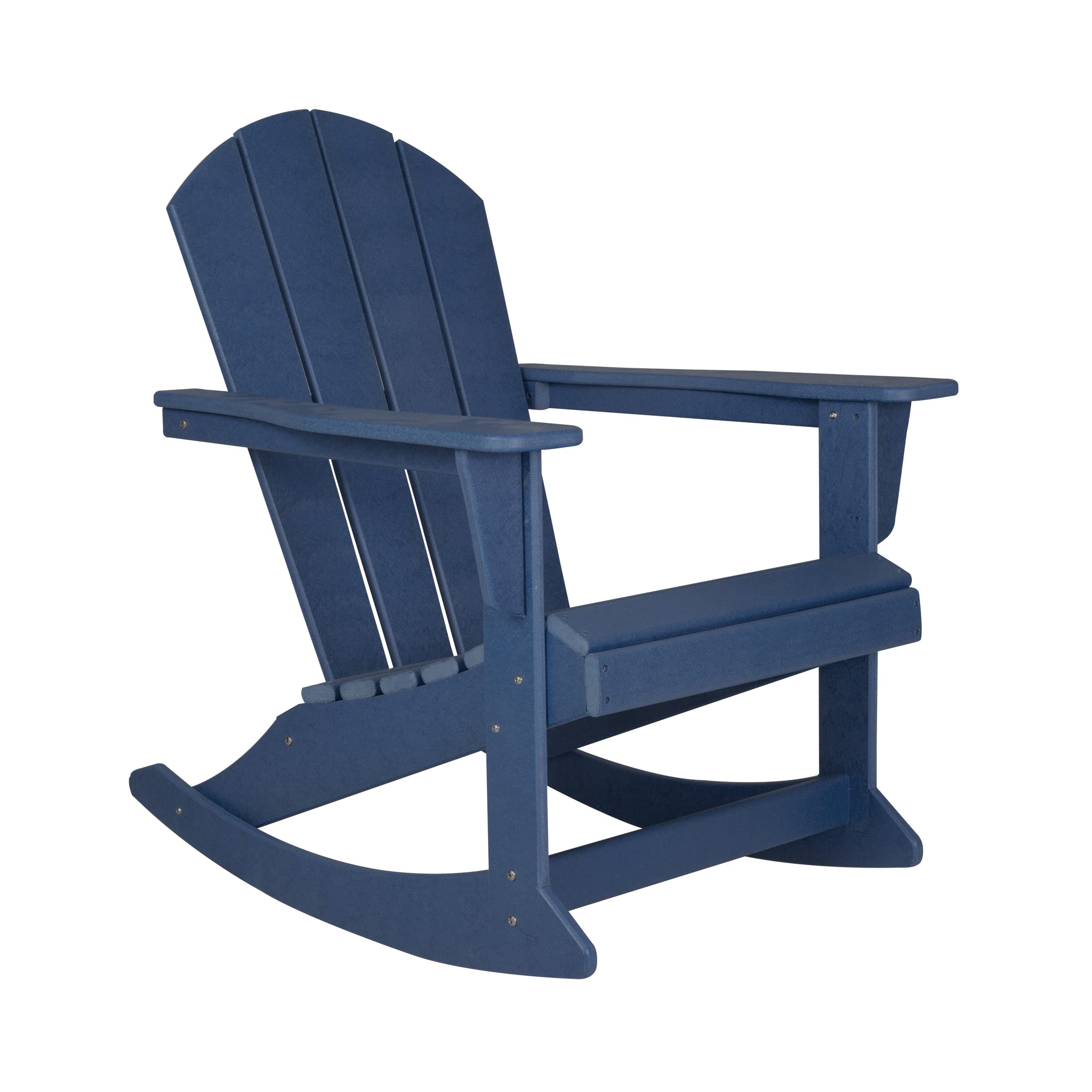 WO Home Furniture 4-Piece Patio Rocking Chair Set - Classic Outdoor HDPE Rockers with UV & Weather Resistance (Navy Blue) - Perfect for Porch, Garden, Deck & Backyard Relaxation