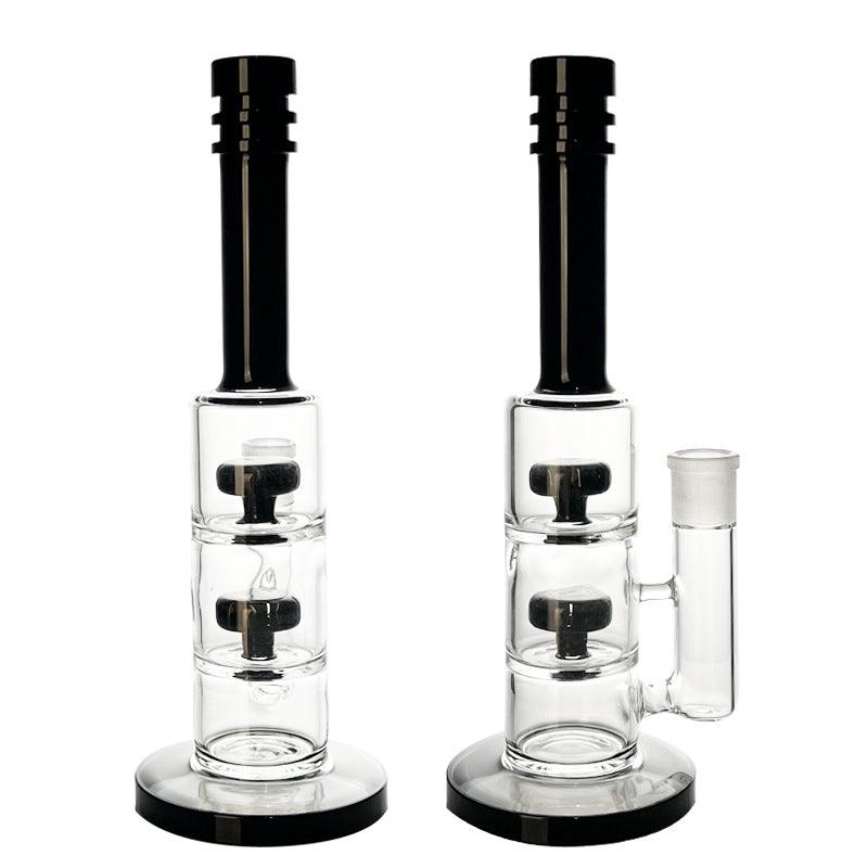 Premium Clear Glass Bong for Smoking | Black & White Water Pipe - Lightweight, Durable Handmade Glass Hookah for Herbal Use | Perfect for Home Relaxation & Social Gatherings