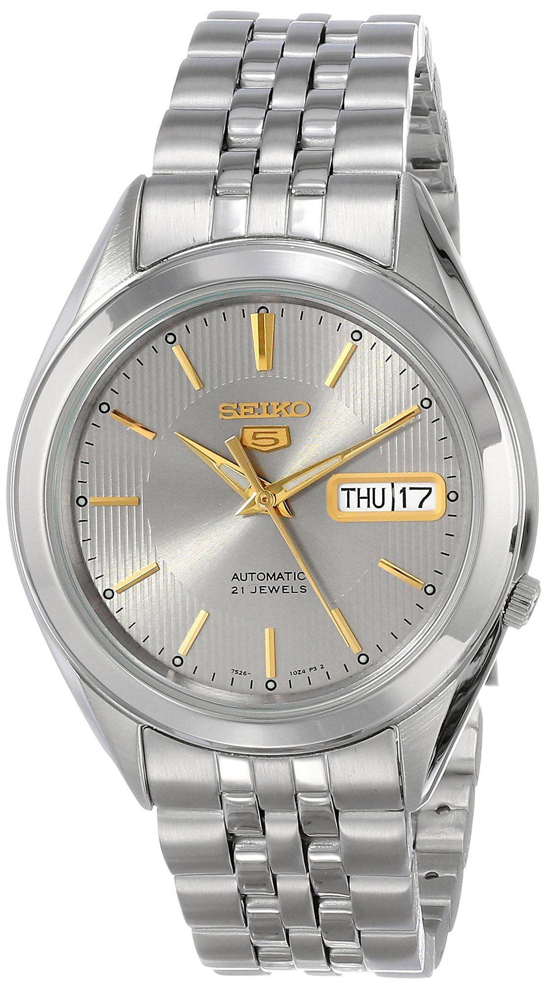 Seiko 5 Automatic Men's Watch - Stainless Steel Case & Bracelet - Water Resistant - Day/Date Display - Perfect for Business, Casual Wear & Everyday Use