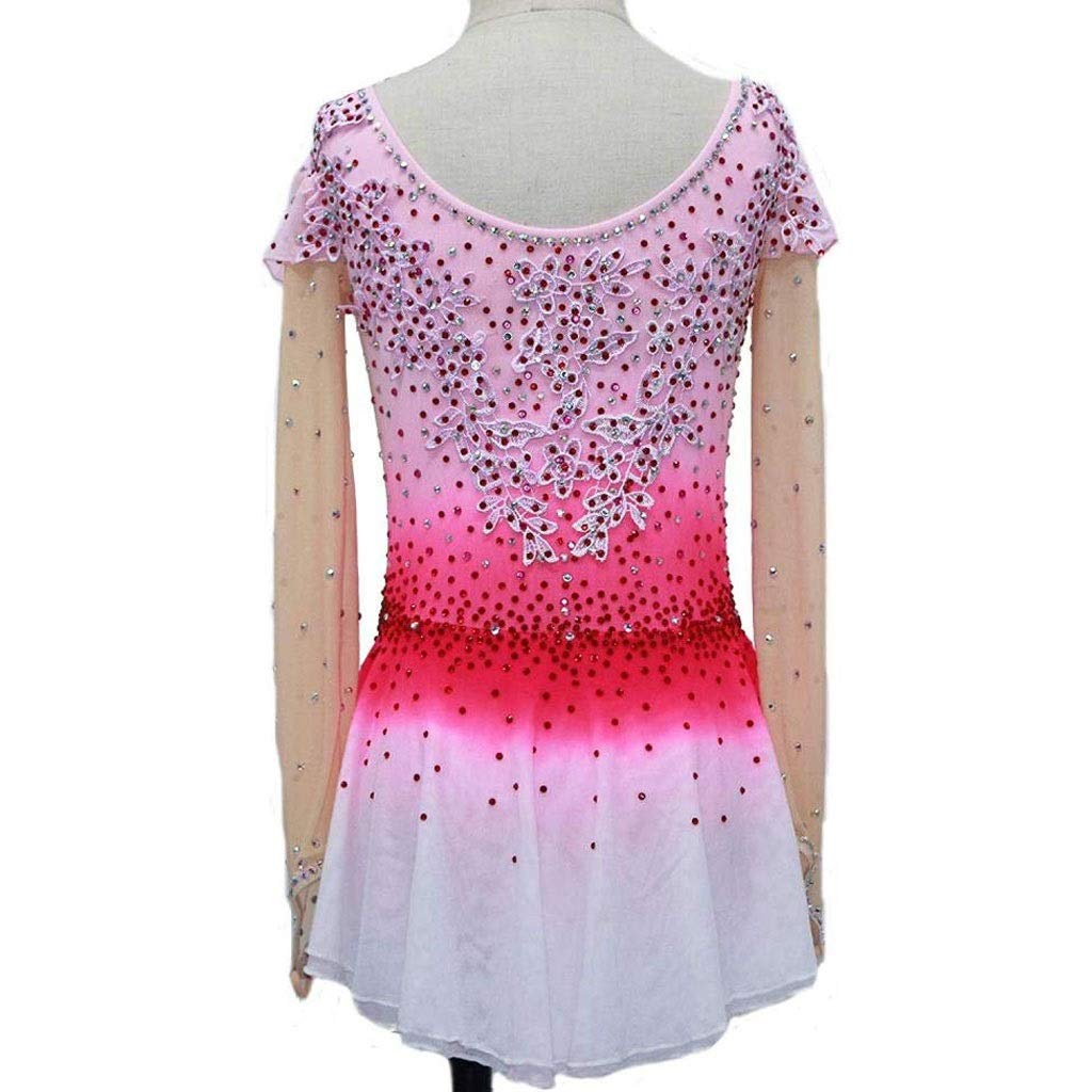 Women's Competition Long Sleeve Figure Skating Dress - Elegant Performance Costume for Ice Skating, Ballet & Gymnastics - Perfect for Competitions, Shows & Practice