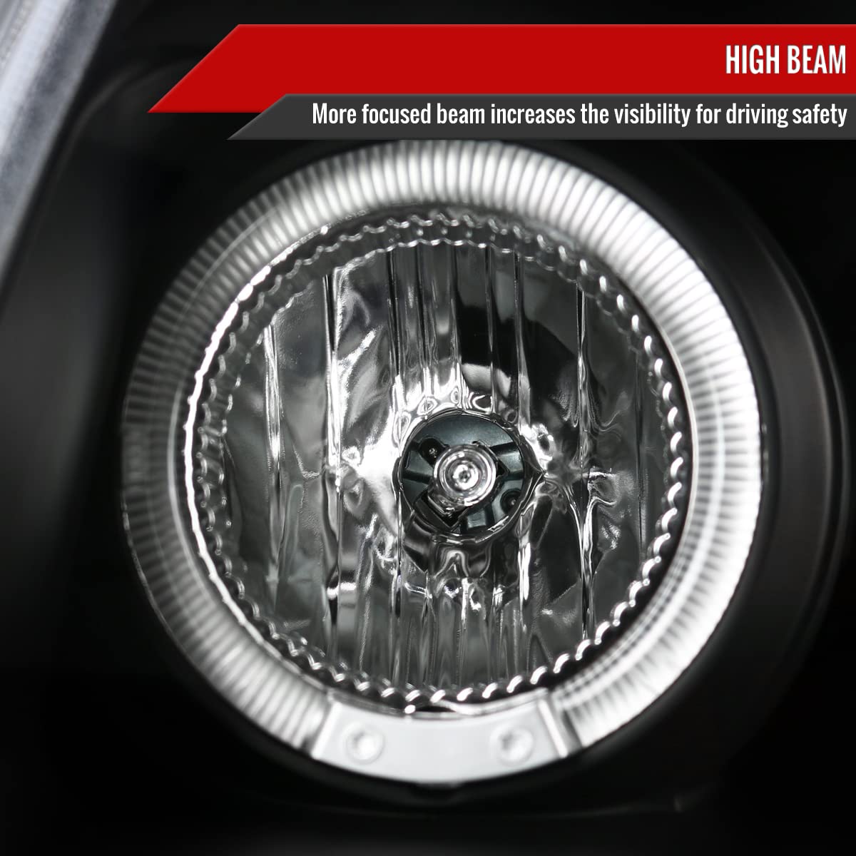 05-12 Nissan Xterra LED Halo Projector Headlights - Black HID Replacement Driving Lamps for Off-Road & Night Visibility | Upgrade Your Xterra's Style & Safety