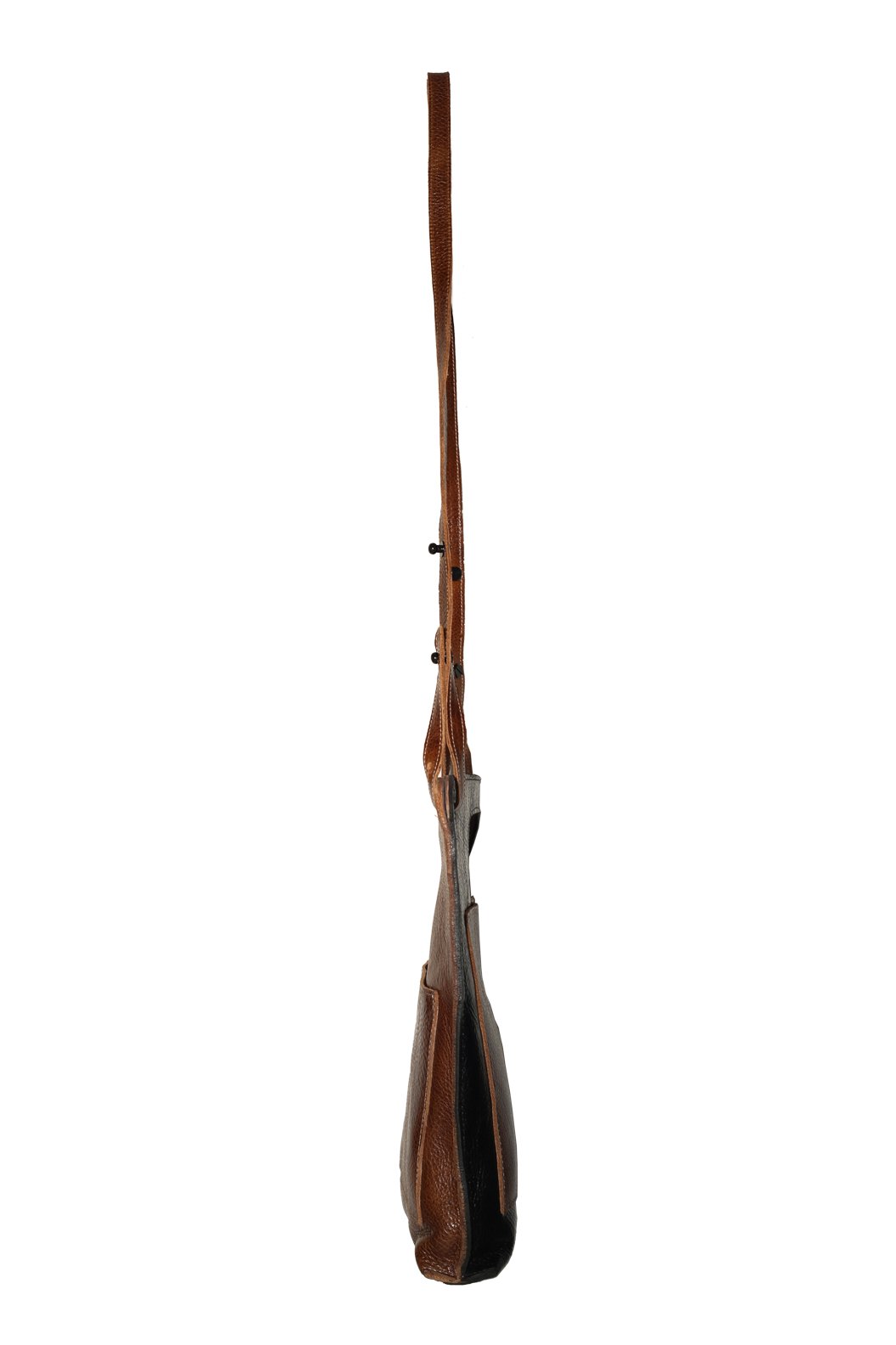Premium Vegetable Tanned Leather Piper Crossbody Shoulder Bag & Tote - Black/Brown Two-Tone Design | Perfect for Work, Travel & Everyday Use