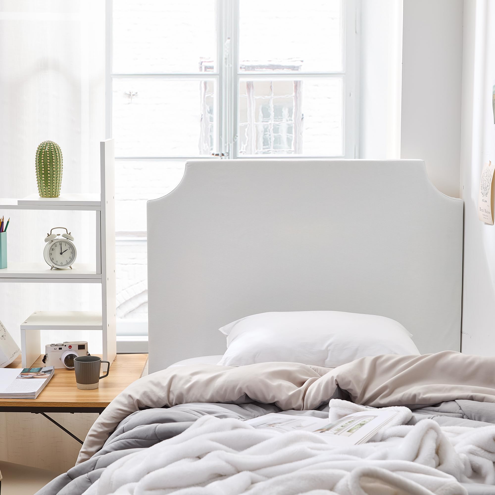 Byourbed DIY Headboard with Legs - Upholstered Bed Headboard for College Dorm, Bedroom Decor - Perfect for Small Spaces & Apartment Living