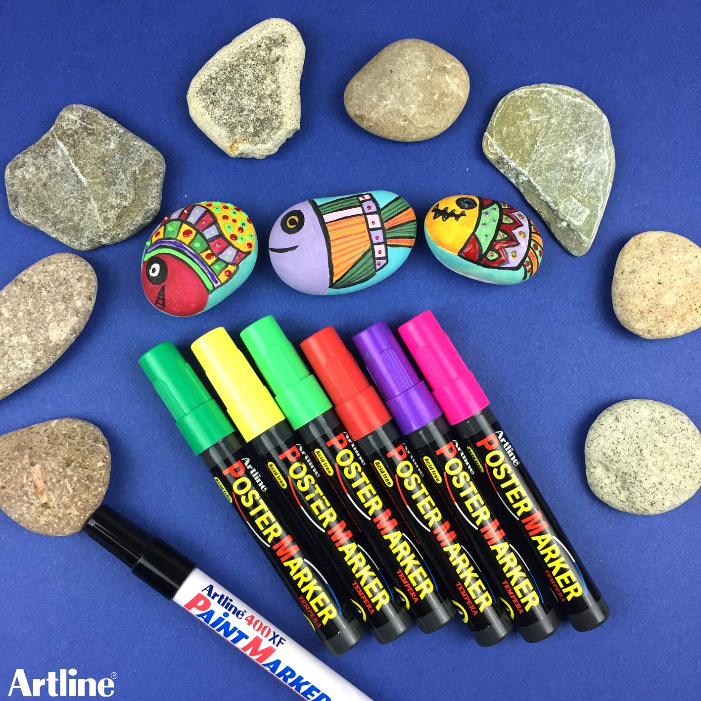 Artline Poster Markers - 6 Pack Fluorescent Pink Markers for Posters, Signs & Art Projects - Bright Non-Toxic Ink for Kids & Adults - Perfect for School, Office & DIY Crafts