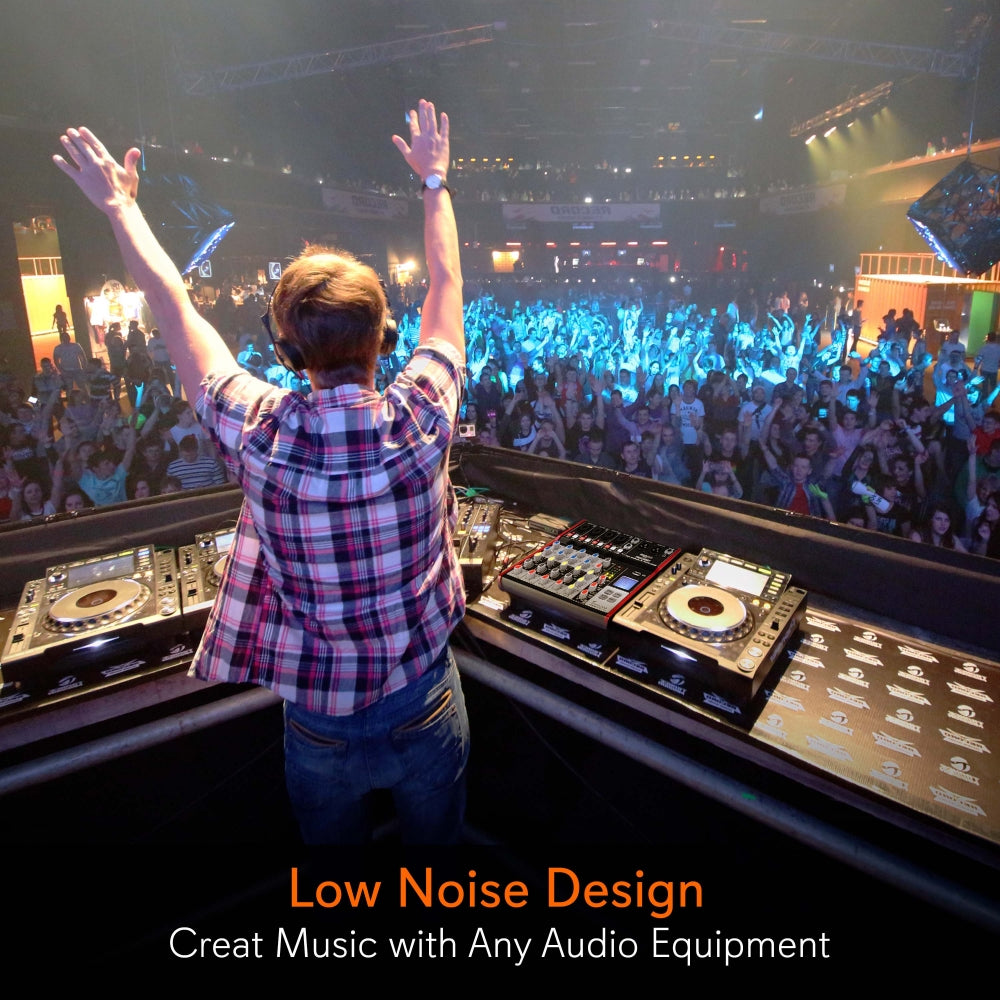 Professional Bluetooth DJ Mixer for Studio Recording & Live Performance - High-Quality Audio Mixing for DJs, Musicians & Producers