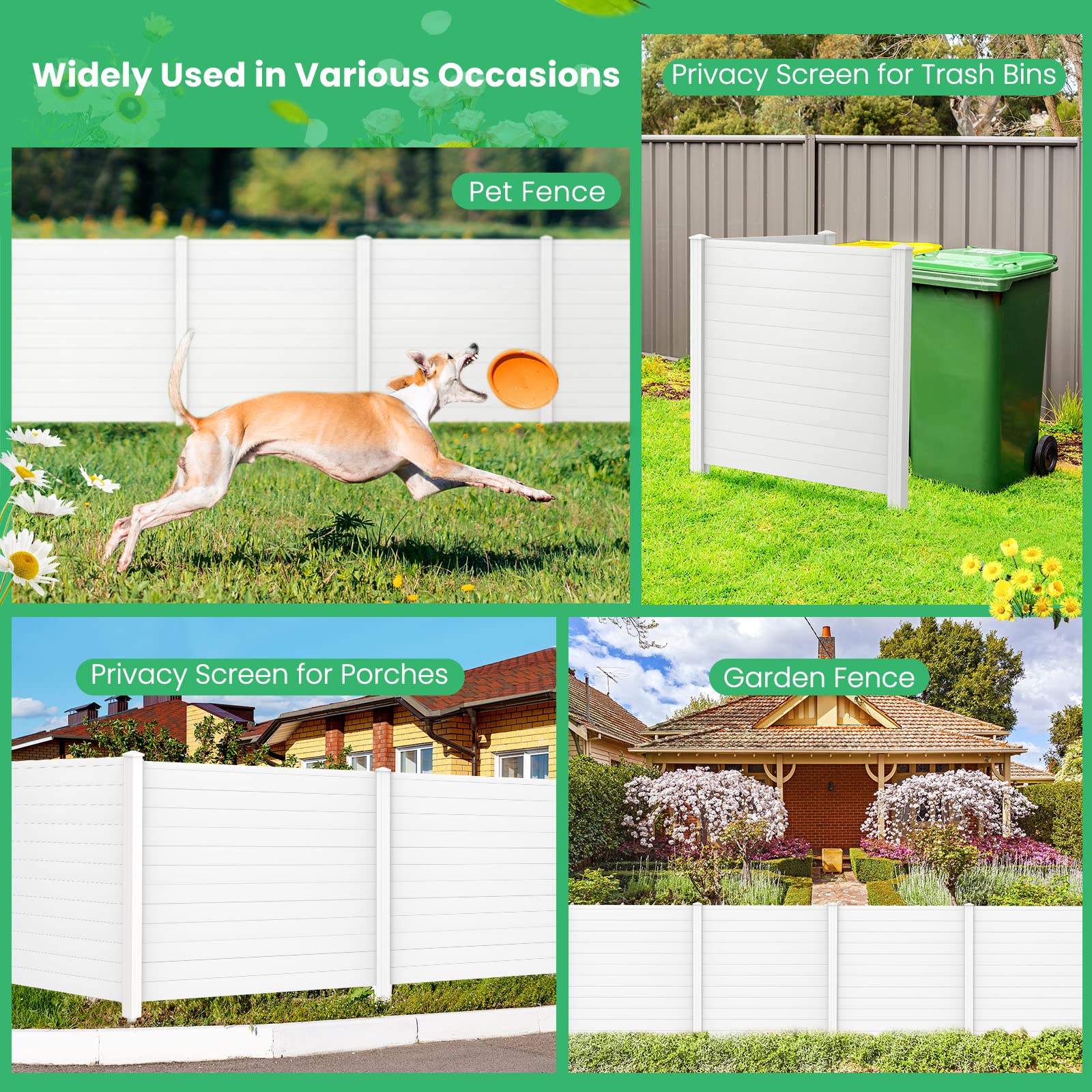 Giantex 2-Panel Outdoor Privacy Screen Fence - 48