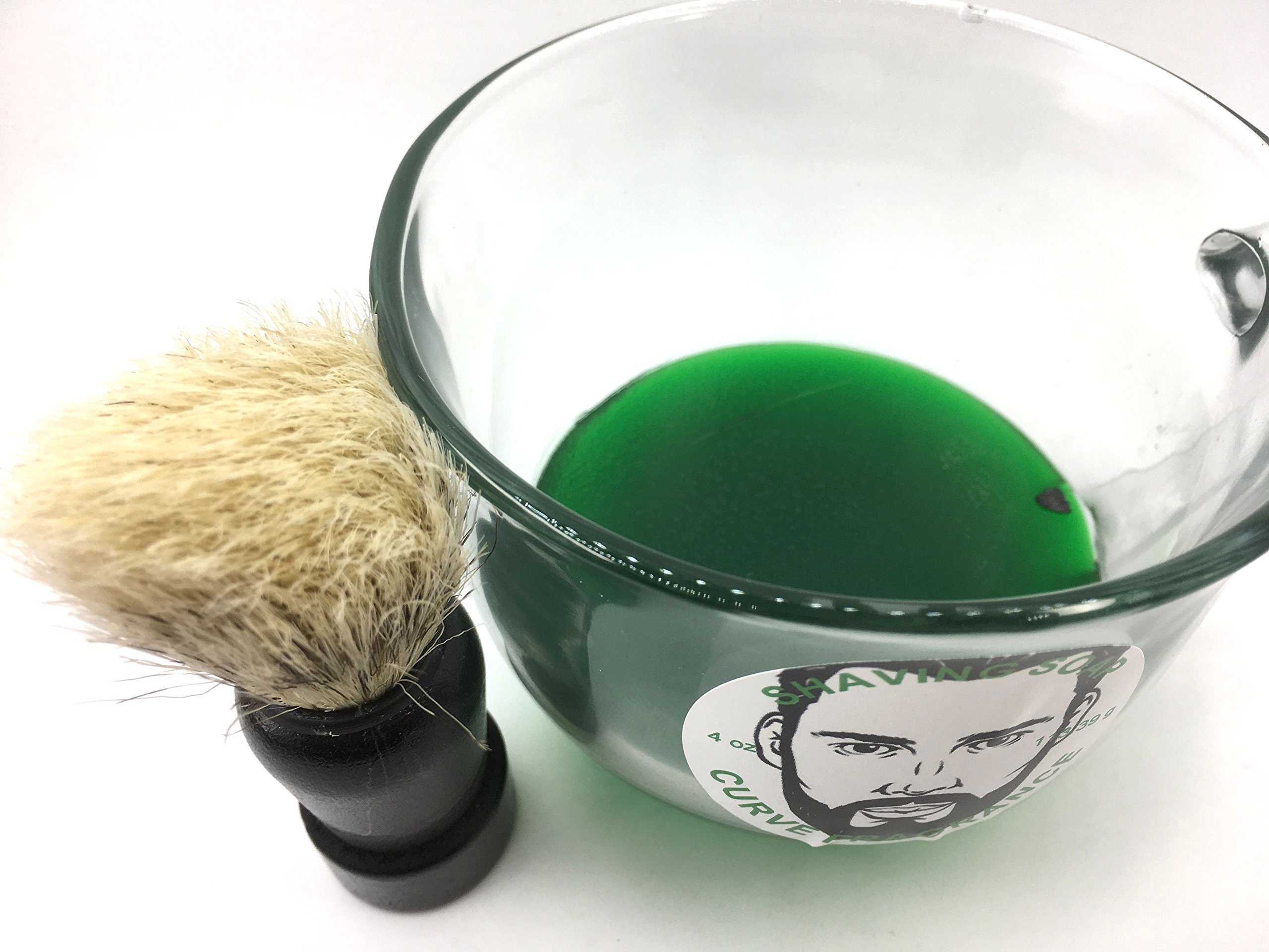 Premium Shaving Soap & Brush Set - 4oz Curve Type with Fragrance for Men - Perfect for Wet Shaving & Grooming Gifts