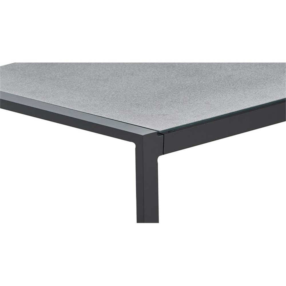 Tommy Hilfiger Hampton Outdoor Coffee Table - Gray Pebbled Glass Top - Weather-Resistant Patio Furniture for Garden, Poolside & Backyard Decor