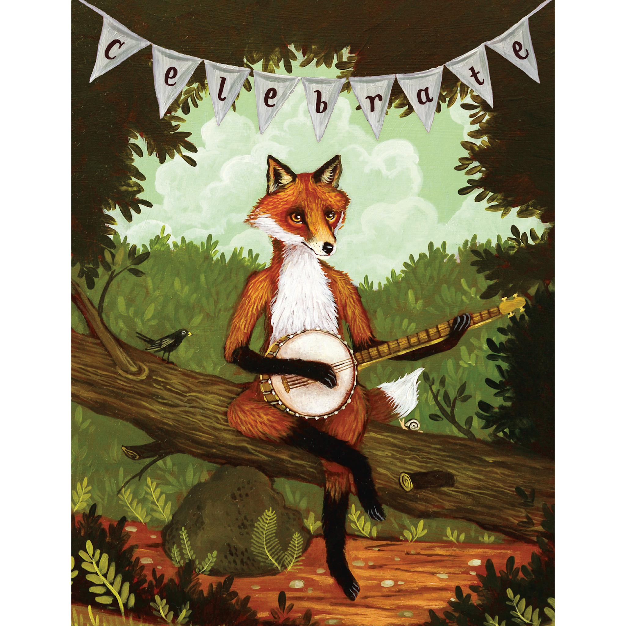 Happy Birthday Fox Greeting Card - Cute Fox Design for Birthday Wishes, Party Invitations & Special Occasions