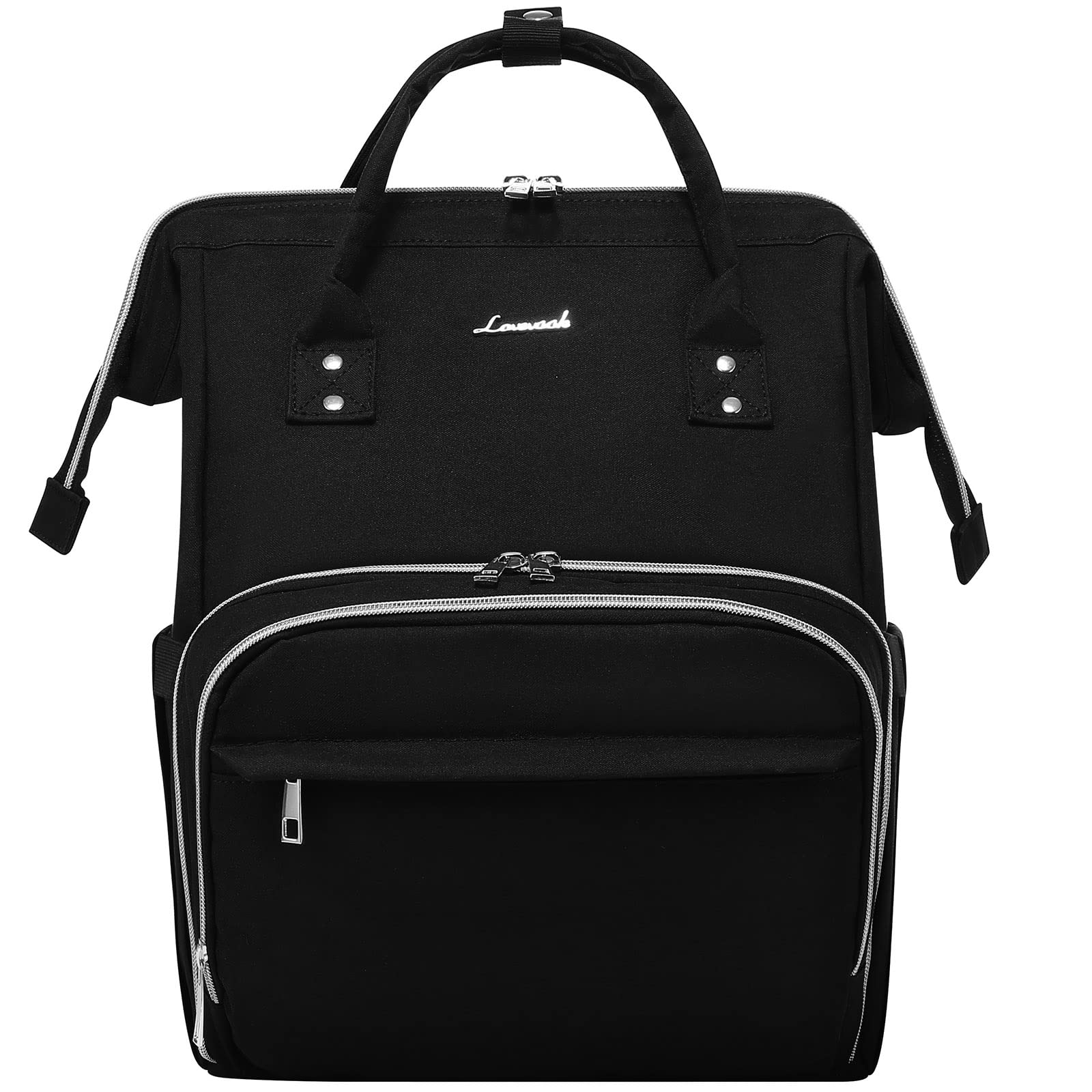 LOVEVOOK Women's Laptop Backpack - Stylish School & College Backpack with USB Charging Port, Nurse Work Bag, Travel Backpack for Daily Commute & Business Trips (Black) - Perfect for Work, Study & Travel Essentials