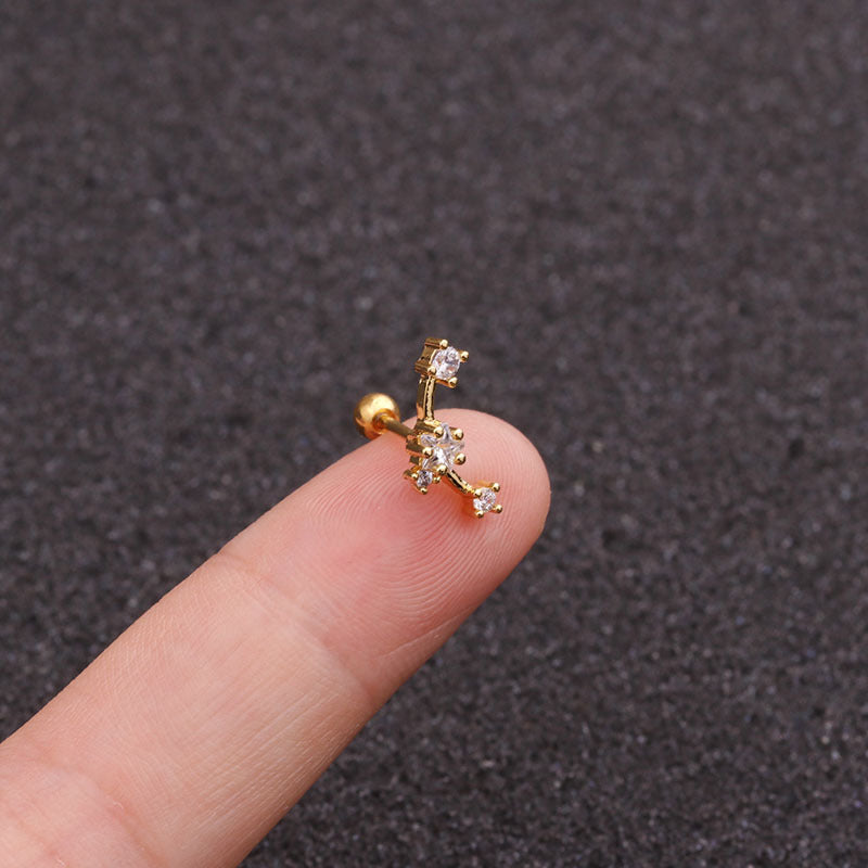 20G Cartilage Tiny Stud Earrings - Moon and Star Design Hypoallergenic Surgical Steel Jewelry | Perfect for Everyday Wear, Gifts & Special Occasions