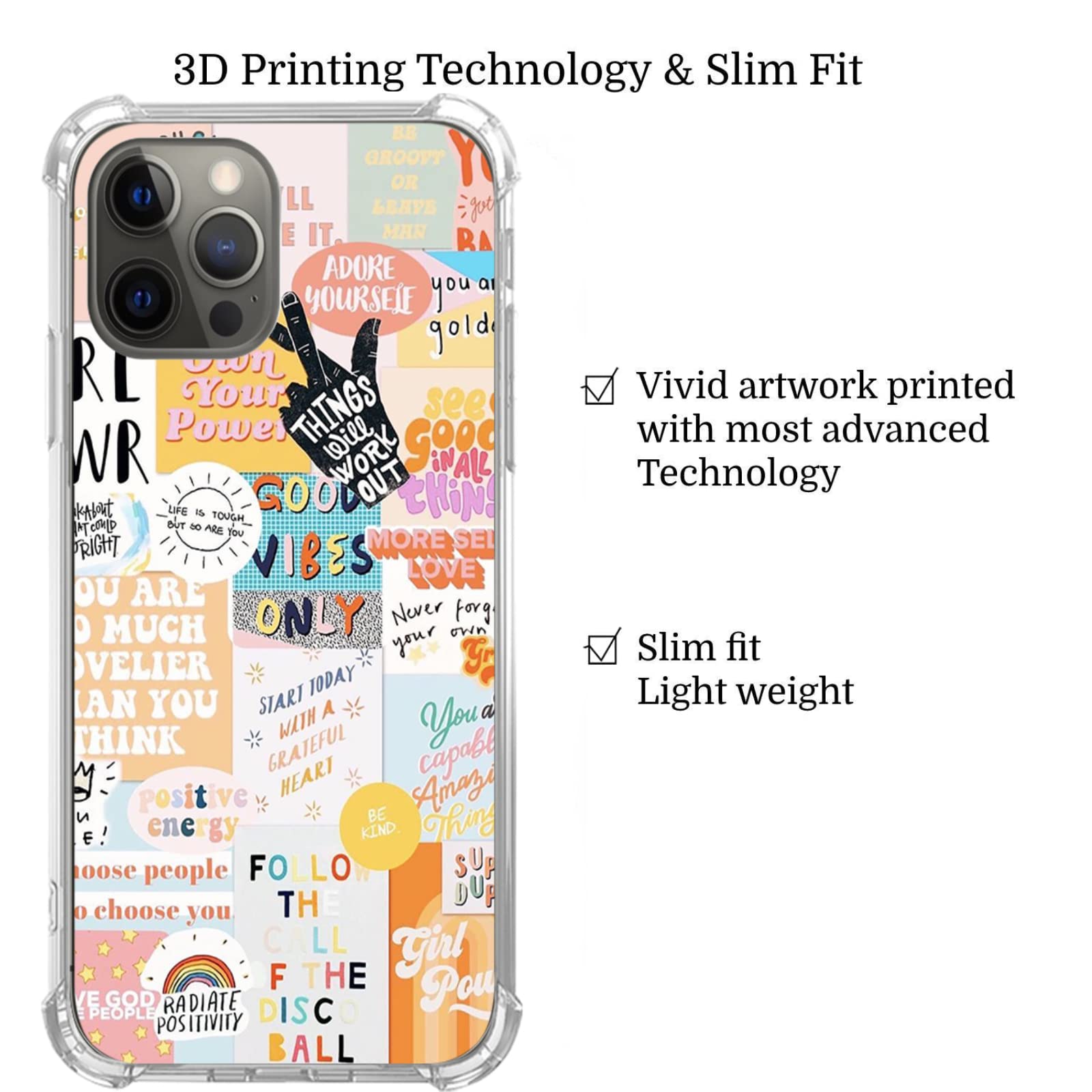 Dreamy Beige Collage Phone Case for iPhone 11 Pro Max - Inspirational Quote Design, Trendy TPU Bumper Cover for Women Men Girls Boys | Perfect for Daily Use, Travel & Gift Giving