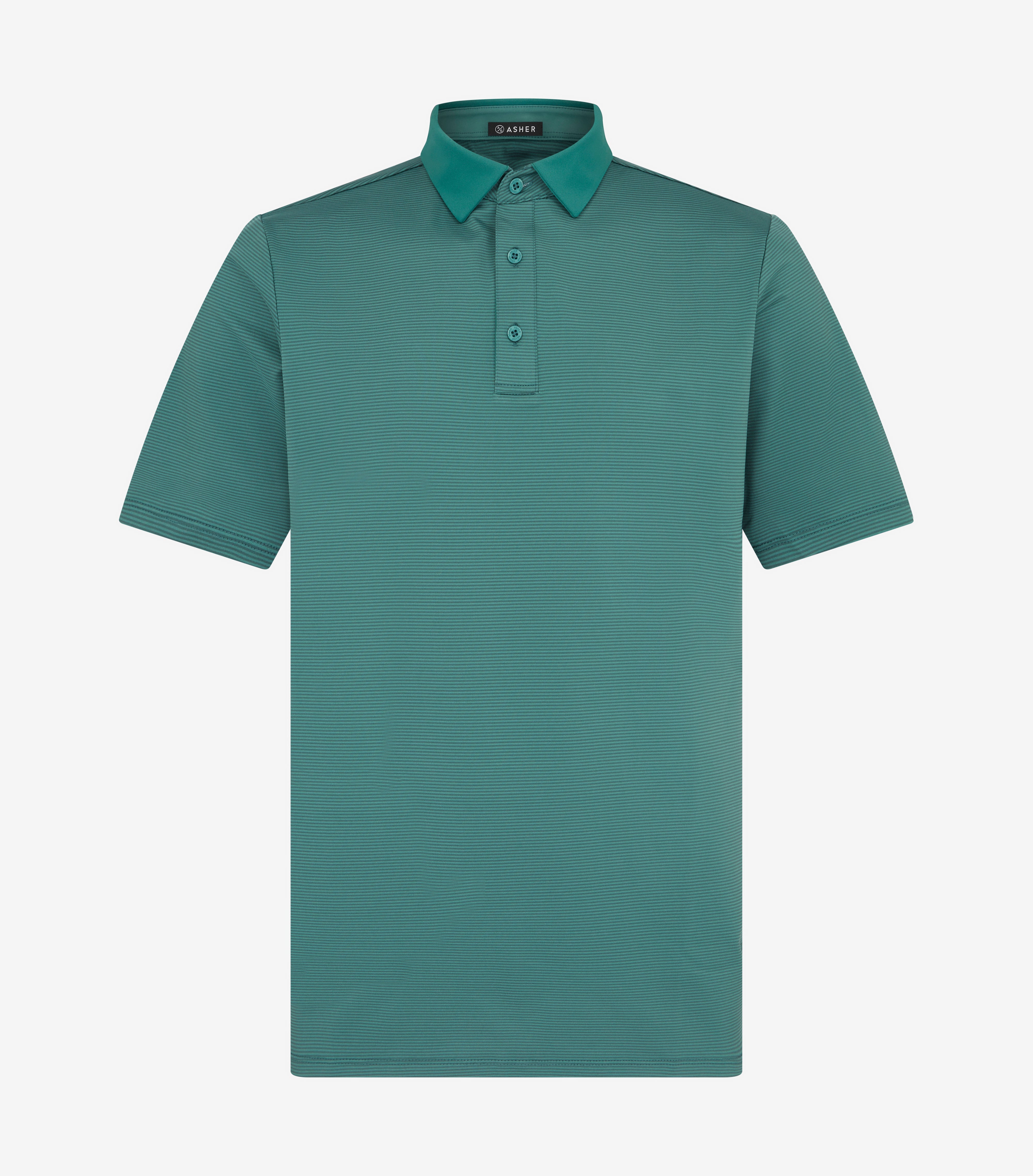 ASHER Men's Jib Stripe Polo Shirt - Classic Cotton Casual Top for Golf, Business & Everyday Wear