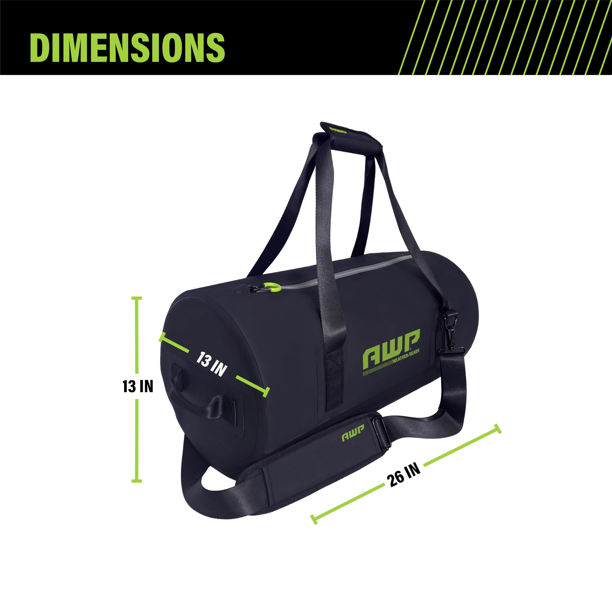 Waterproof Duffel Bag for Travel & Gym - AWP Heavy Duty Sports Duffle with Shoulder Strap - Perfect for Camping, Hiking, Workout & Outdoor Adventures