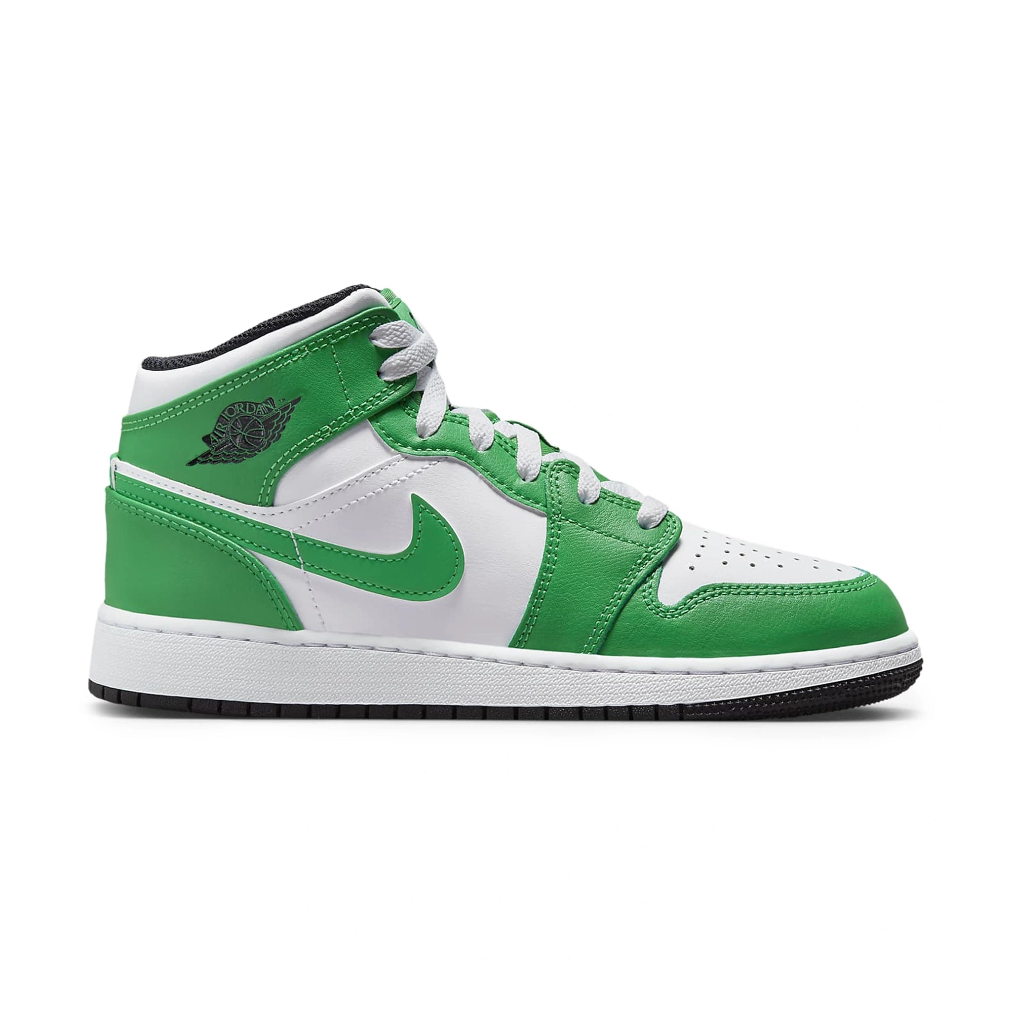 Air Jordan 1 Mid Lucky Green Basketball Shoes for Girls (GS) - Perfect for School, Sports & Casual Wear