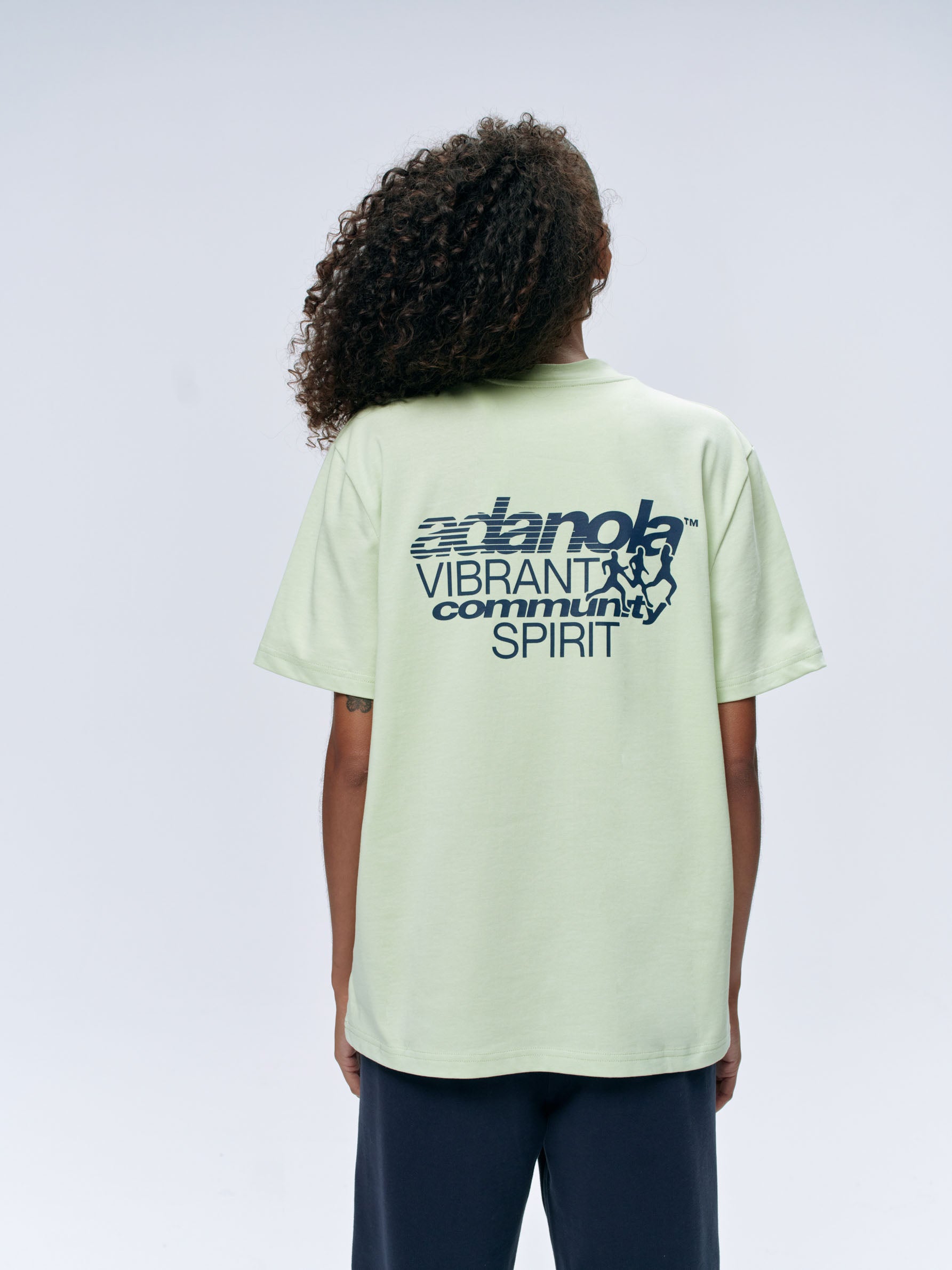 Community Spirit Short Sleeve Oversized T-Shirt | Mint Green & Navy Blue | Casual Wear, Street Style, Summer Outfits
