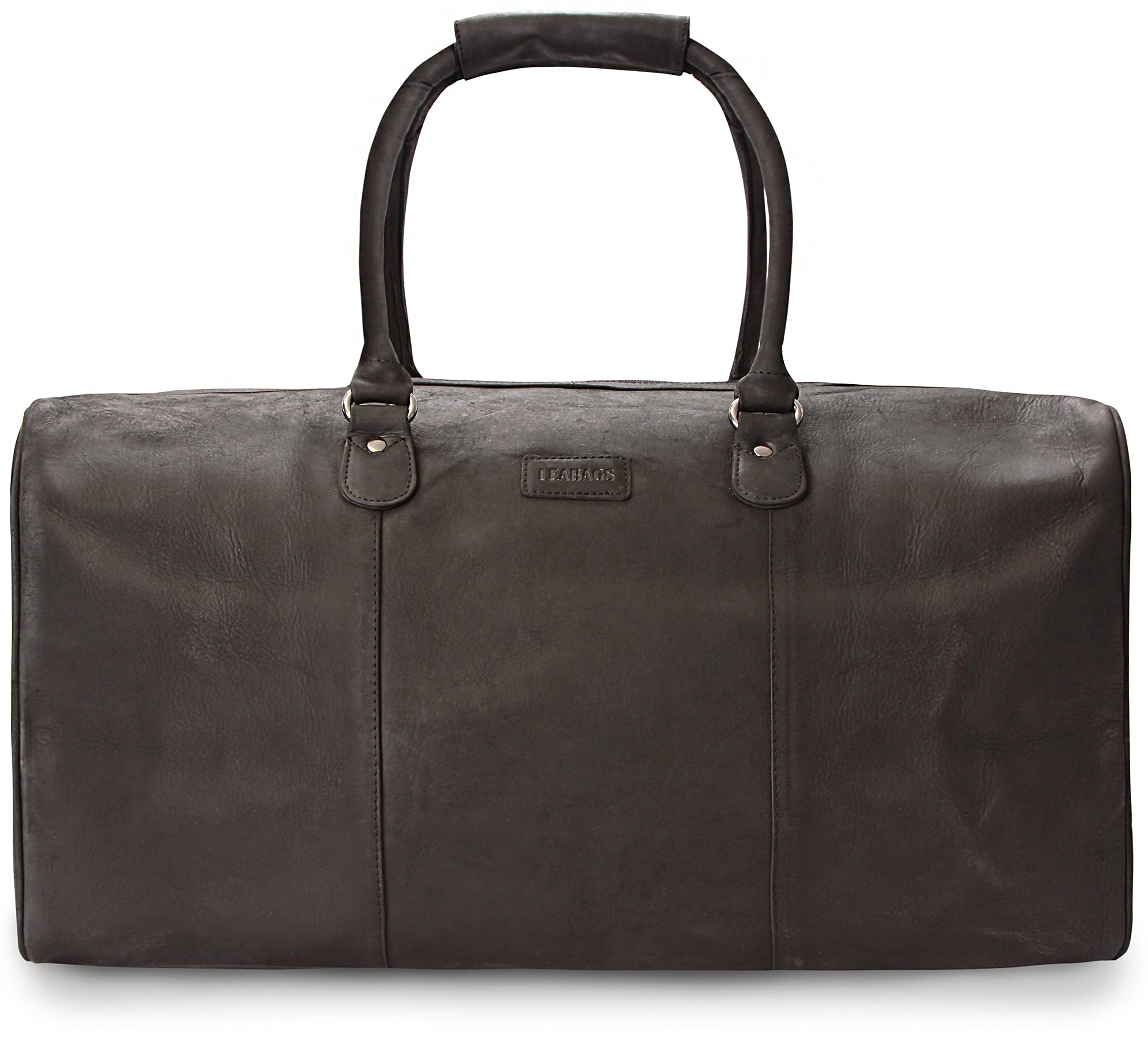 Leabags Genuine Leather Weekender Bag - 40L Premium Travel Duffle for Gym, Sports & Airplane | Stylish Carry-On Luggage for Women & Men | Perfect for Weekend Getaways, Business Trips & Workout Sessions