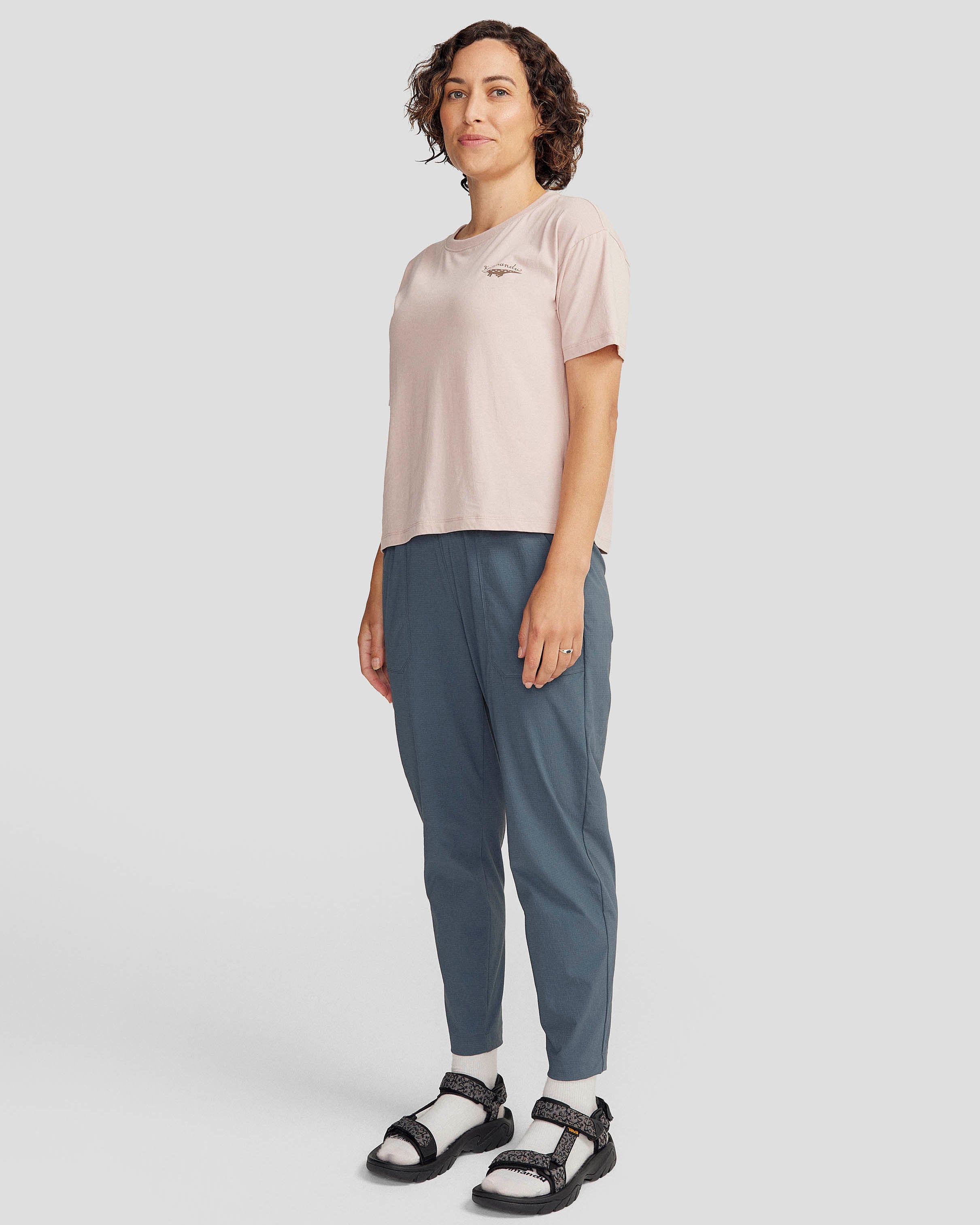 Organic Cotton Women's Lizard Print T-Shirt - Light Taupe | Casual Wear, Summer Outfits & Everyday Comfort