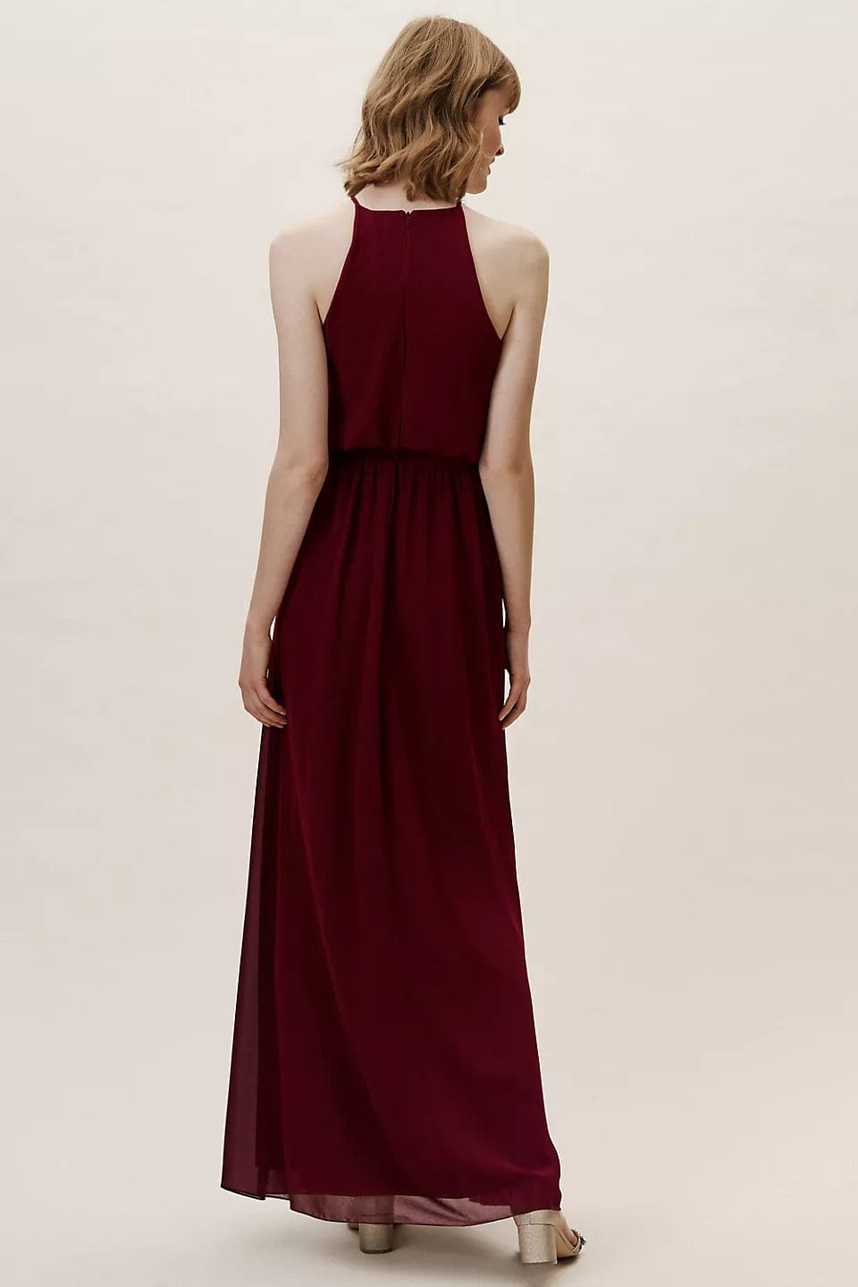 bhldn cayenne bridesmaid dress - elegant long chiffon gown for weddings, proms & formal events