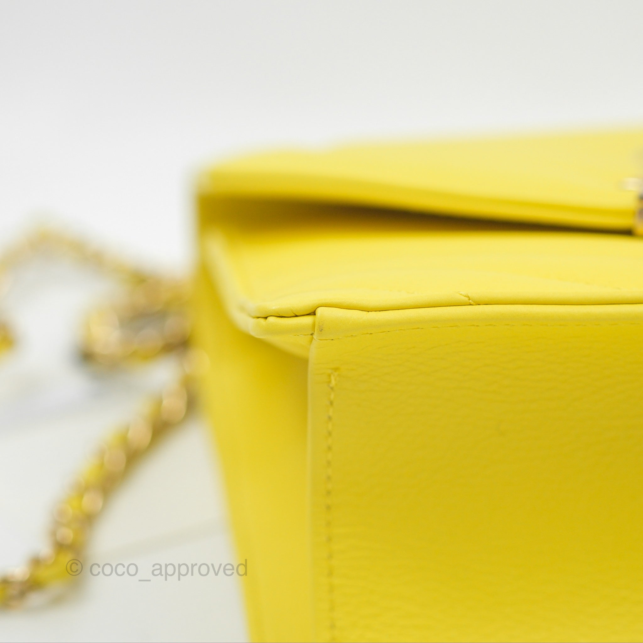 Chanel Chevron Square Envelope Flap Bag in Yellow - 19C Collection | Luxury Crossbody Bag for Women, Perfect for Parties & Evening Events