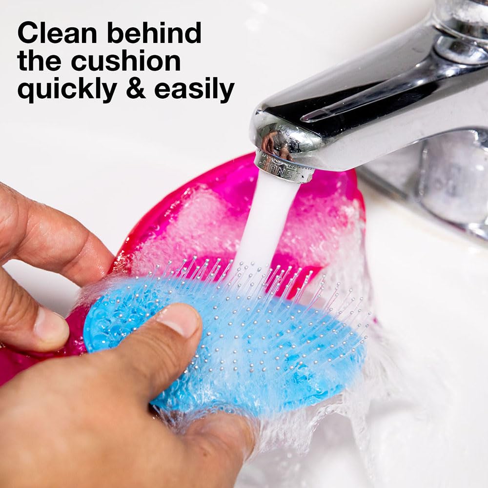 Olivia Garden Detangling Brush - Removable Cushion for Scalp Massage, All Hair Types - Perfect for Wet & Dry Hair Care at Home