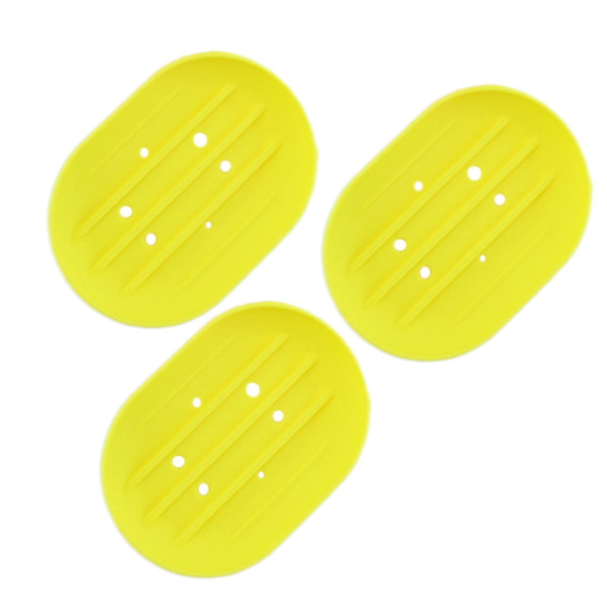 Cabilock 3-Pack Silicone Soap Dish Holder - Non-Slip Bathroom & Shower Soap Tray - Durable, Easy to Clean Soap Saver for Sink, Kitchen, and Travel