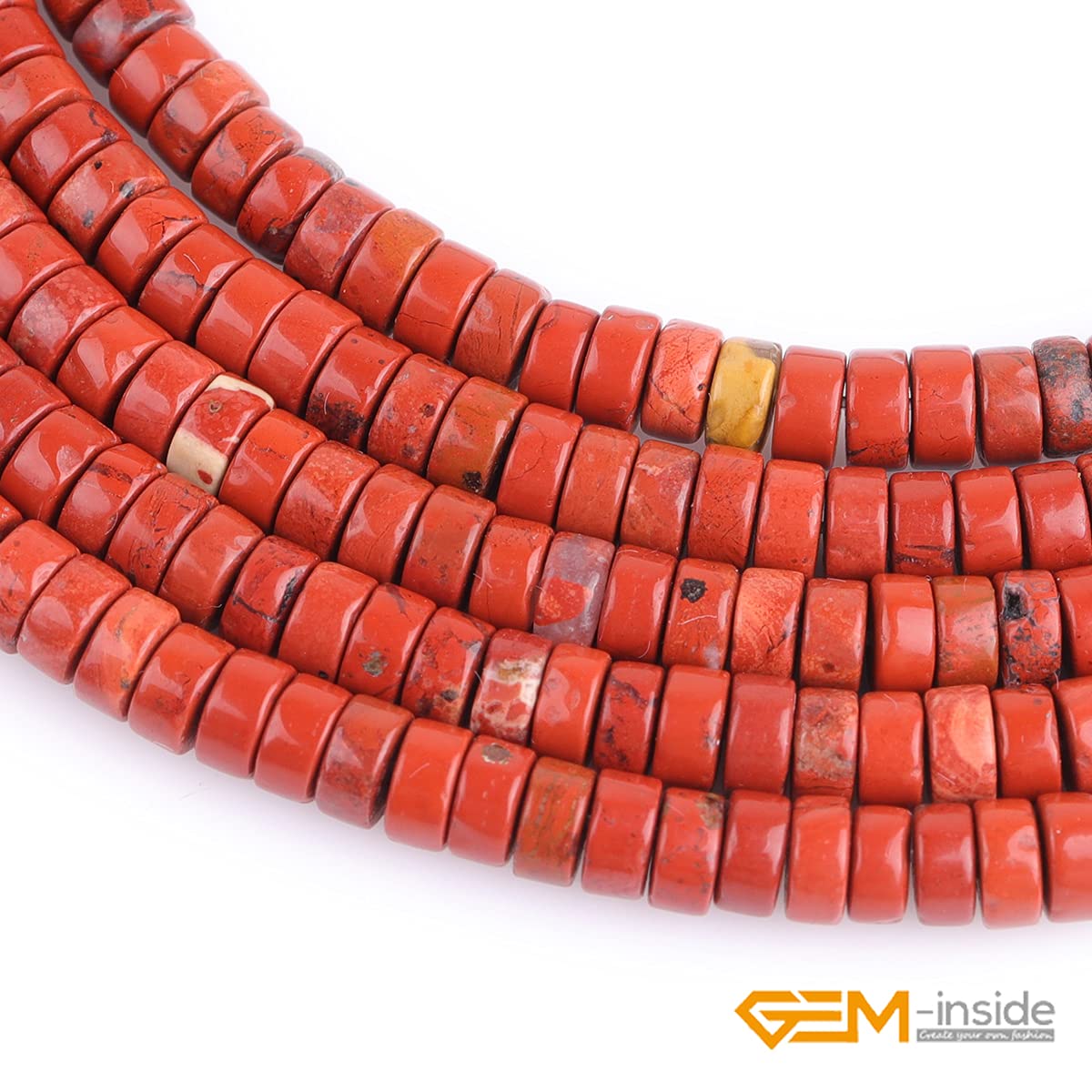 2X4mm Red Jasper Heishi Beads - Smooth Rondelle Gemstone Beads for Jewelry Making (155Pcs/15