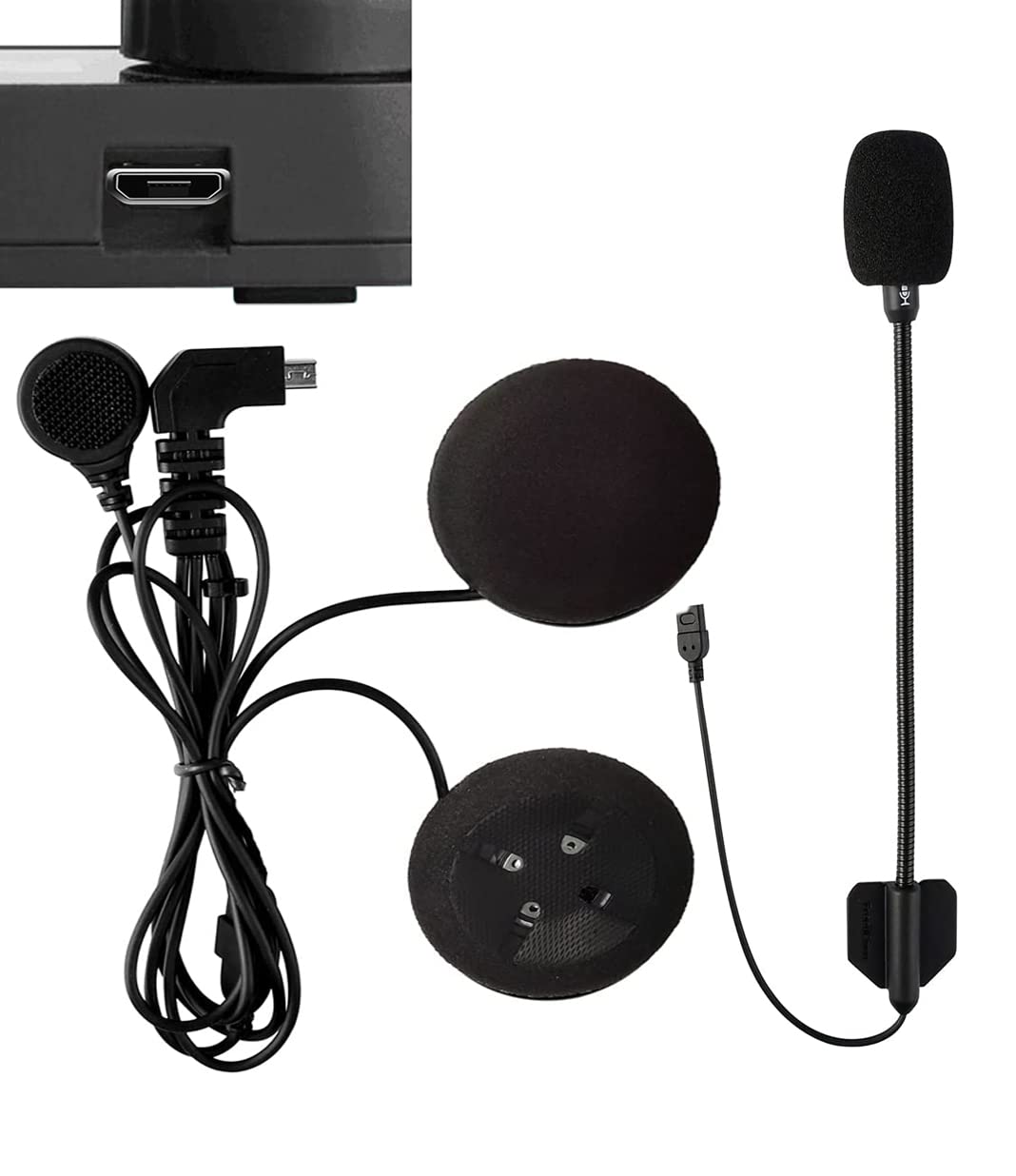 FreedConn Bluetooth Intercom Headset with Microphone - 5-Pin Upgrade for KY Pro TCOM-VB/TCOM-SC - Noise Cancelling Speaker for Motorcycle Communication (Ideal for Group Riding, Touring & Adventure)
