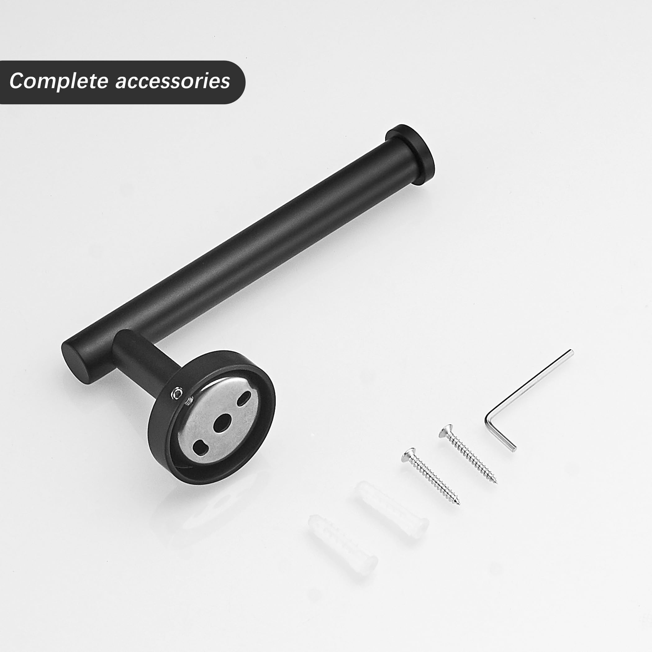 Leyden Matte Black Toilet Paper Holder & Hand Towel Holder Set - 2-Piece SUS304 Stainless Steel Bathroom Hardware - Wall Mounted Toilet Paper Roll Holder & Towel Rack for Modern Bathrooms - Perfect for Powder Rooms, Guest Baths & Master Suites