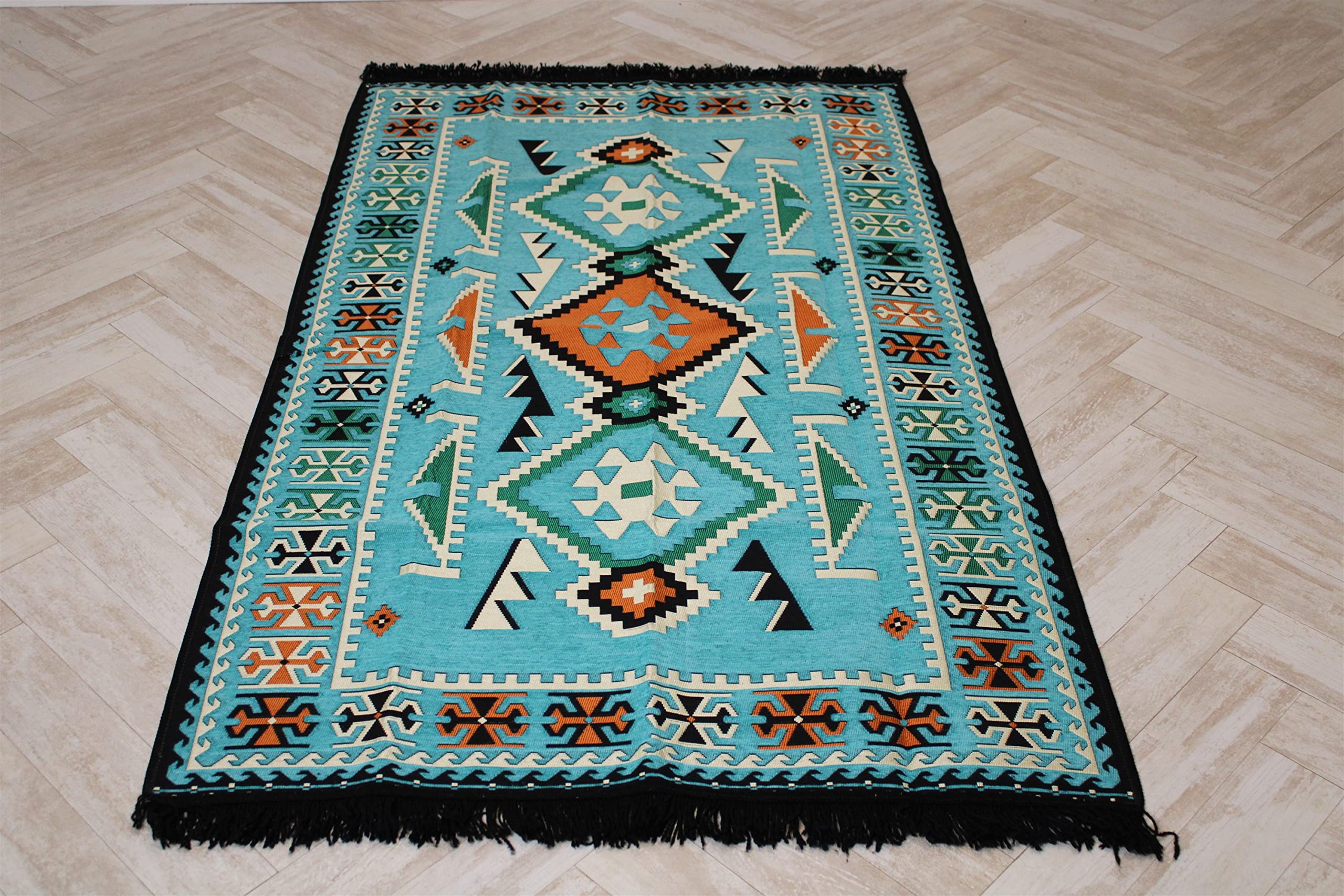 Handwoven Kilim Rug - Authentic Arabic Floor Cushion & Majlis Seating - 40